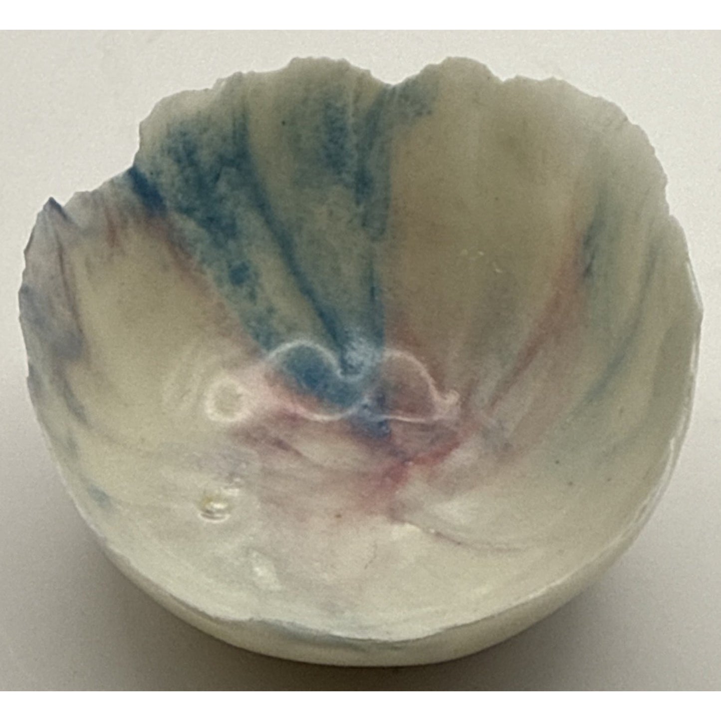 Peter Clark Pottery Fairy Dish Bowl New Zealand Porcelain Rough Edge As-Is