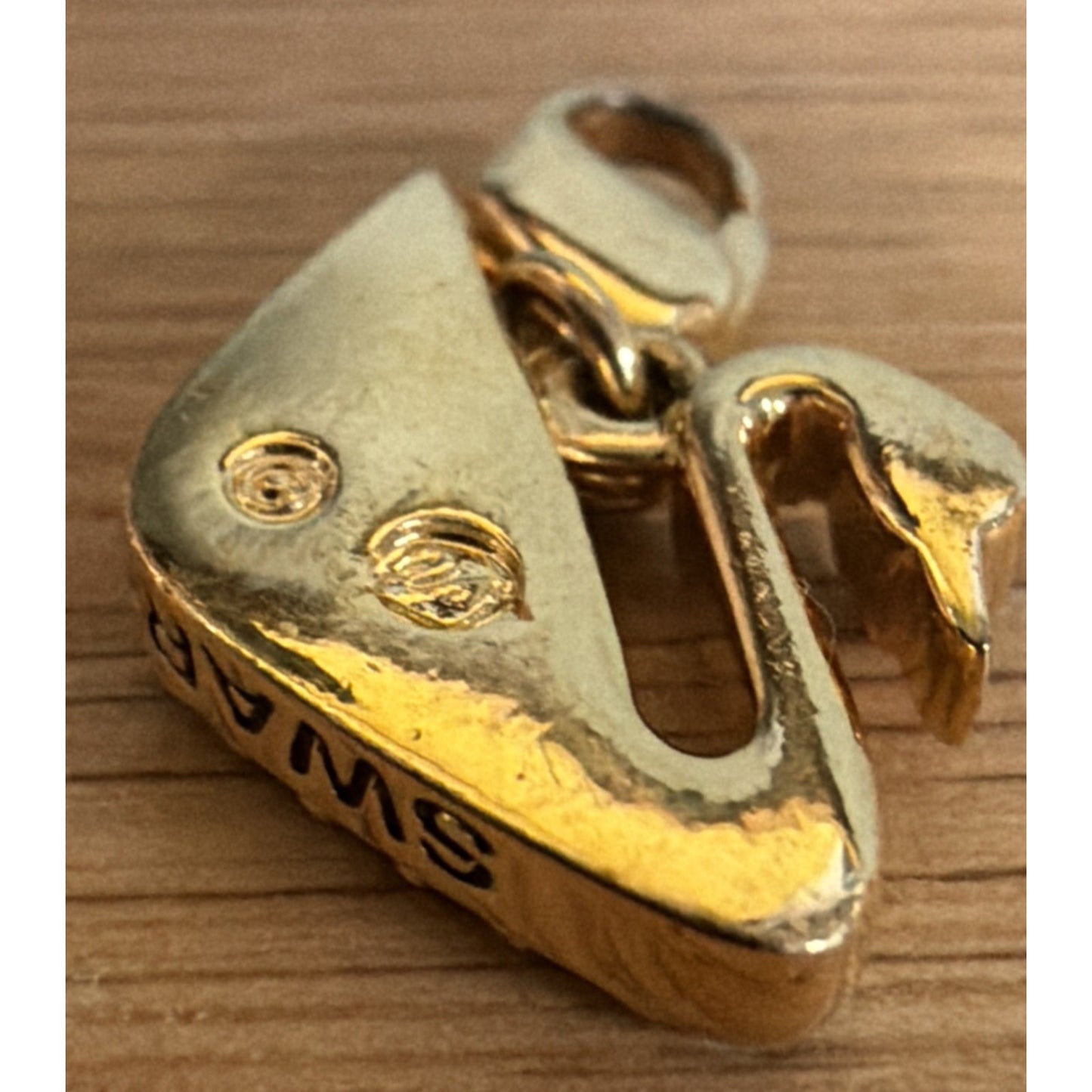 Swarovski Golden Swan Pave Crystal Charm Pendant