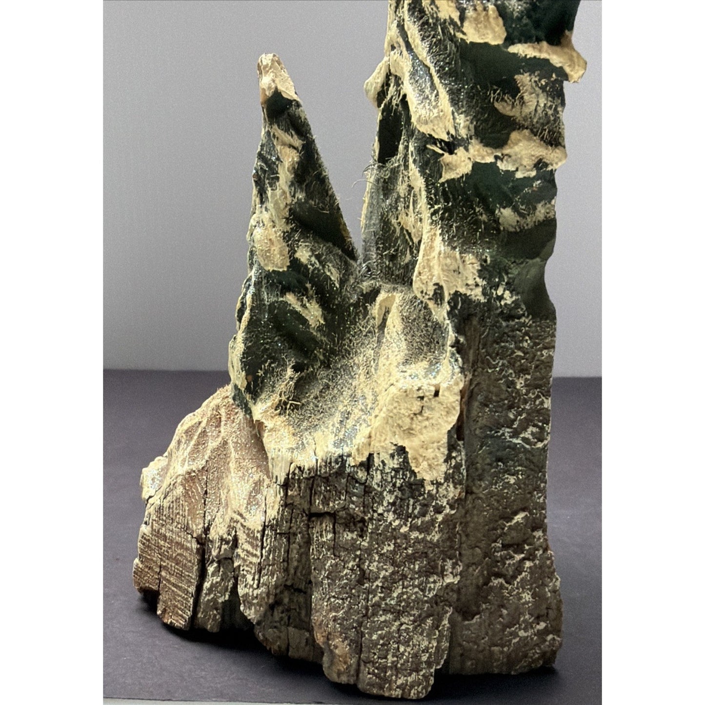 Vintage Kirt Curtis Wood Carved Evergreen Trees Hand Painted 11 inch