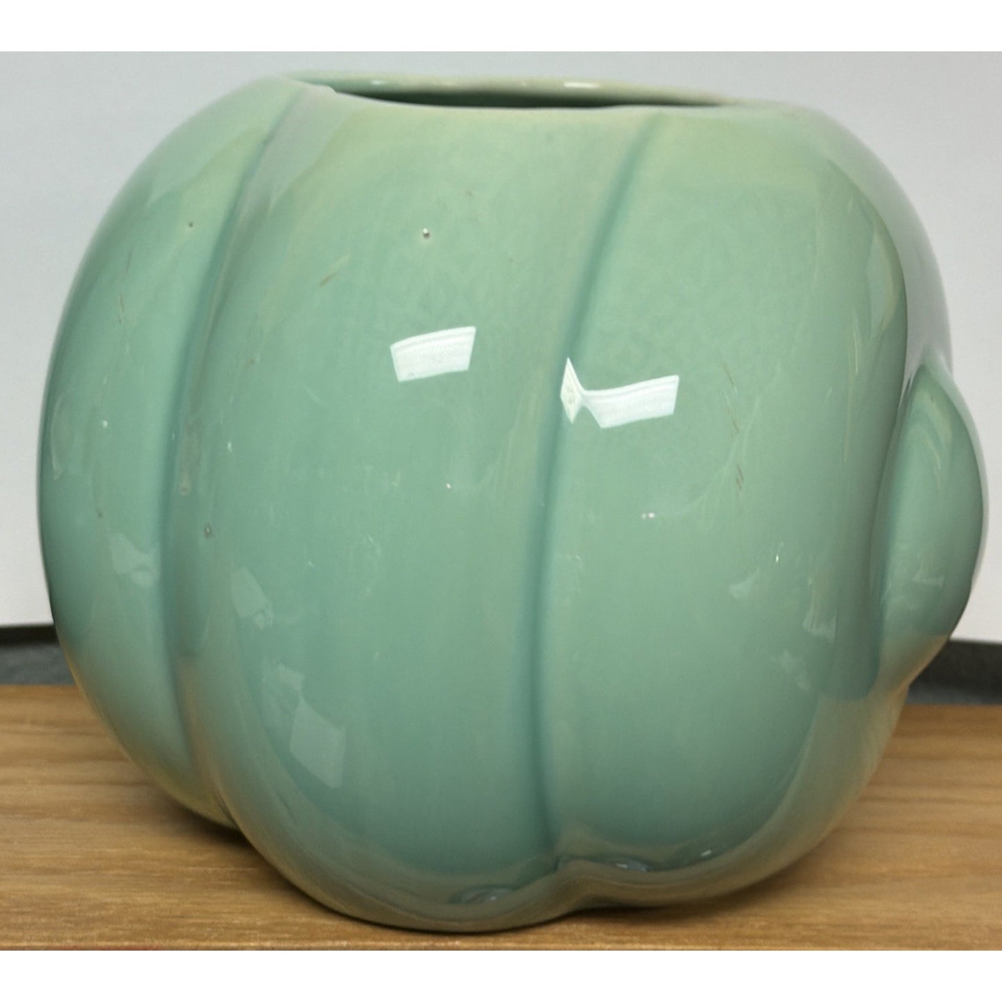MCM Pittsville Art Pottery Vase Wisconsin 210 WIS Pillow Vase Turquoise Green