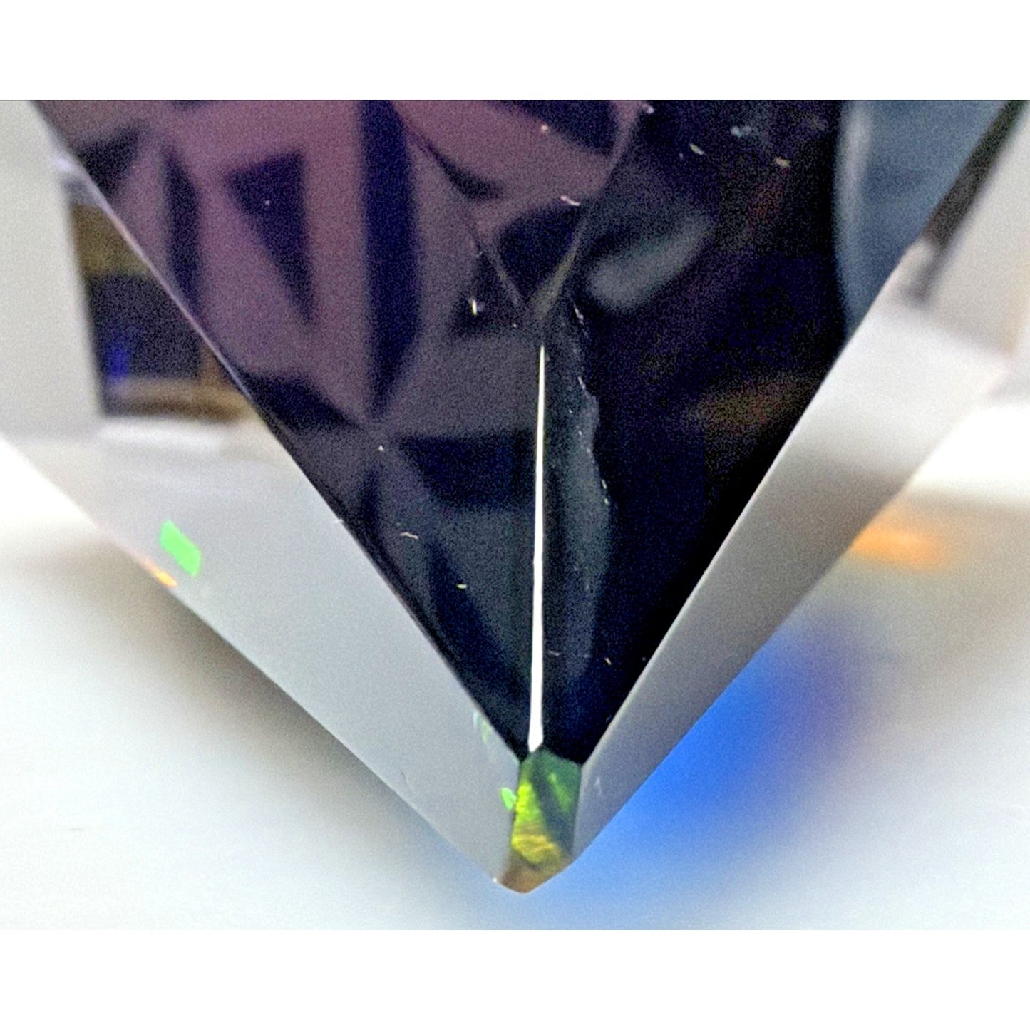 Murano Glass Alessandro Mandruzzato Sommerso Faceted Teardrop Paperweight As Is