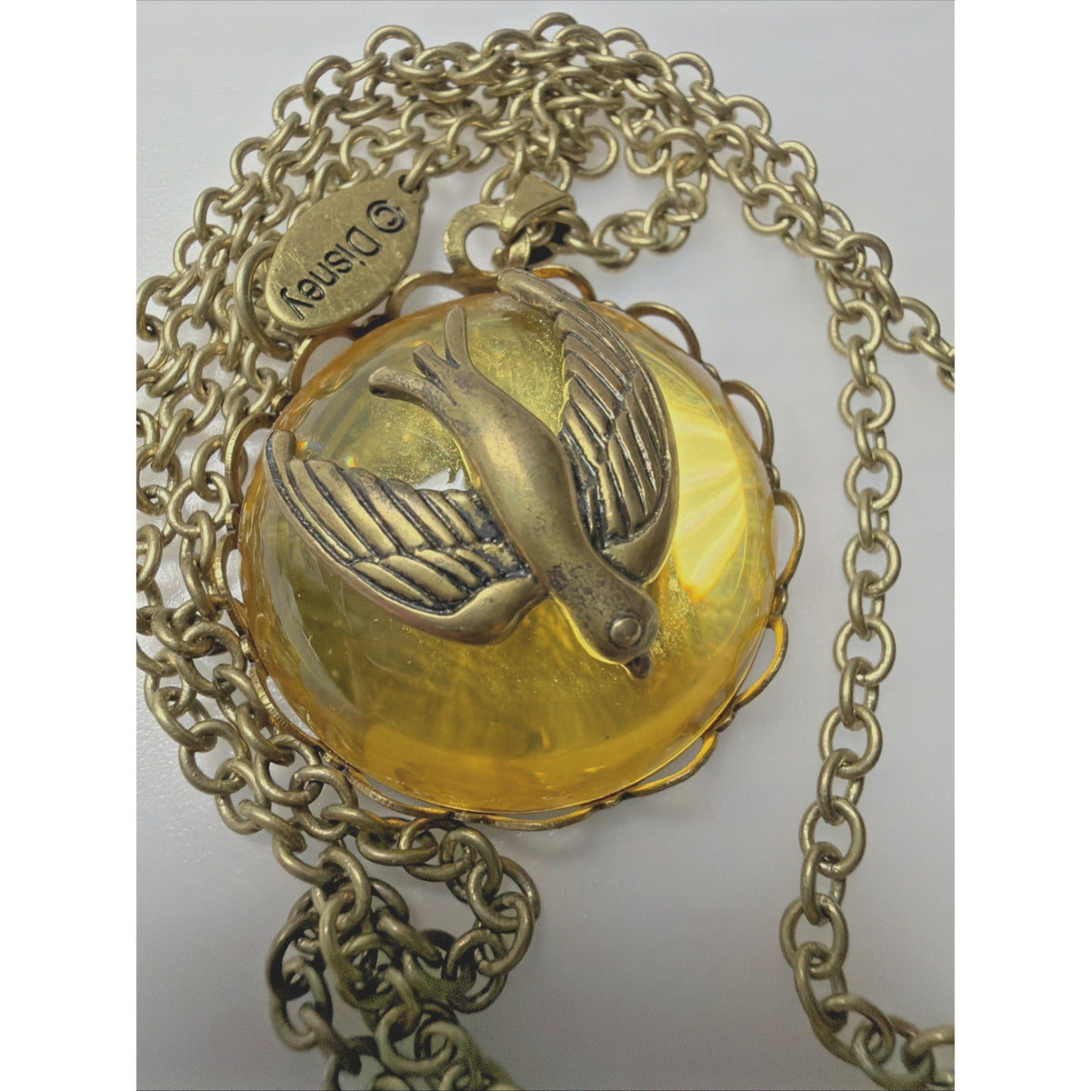 Vintage Disney Alice in Wonderland Sparrow Pendant Necklace