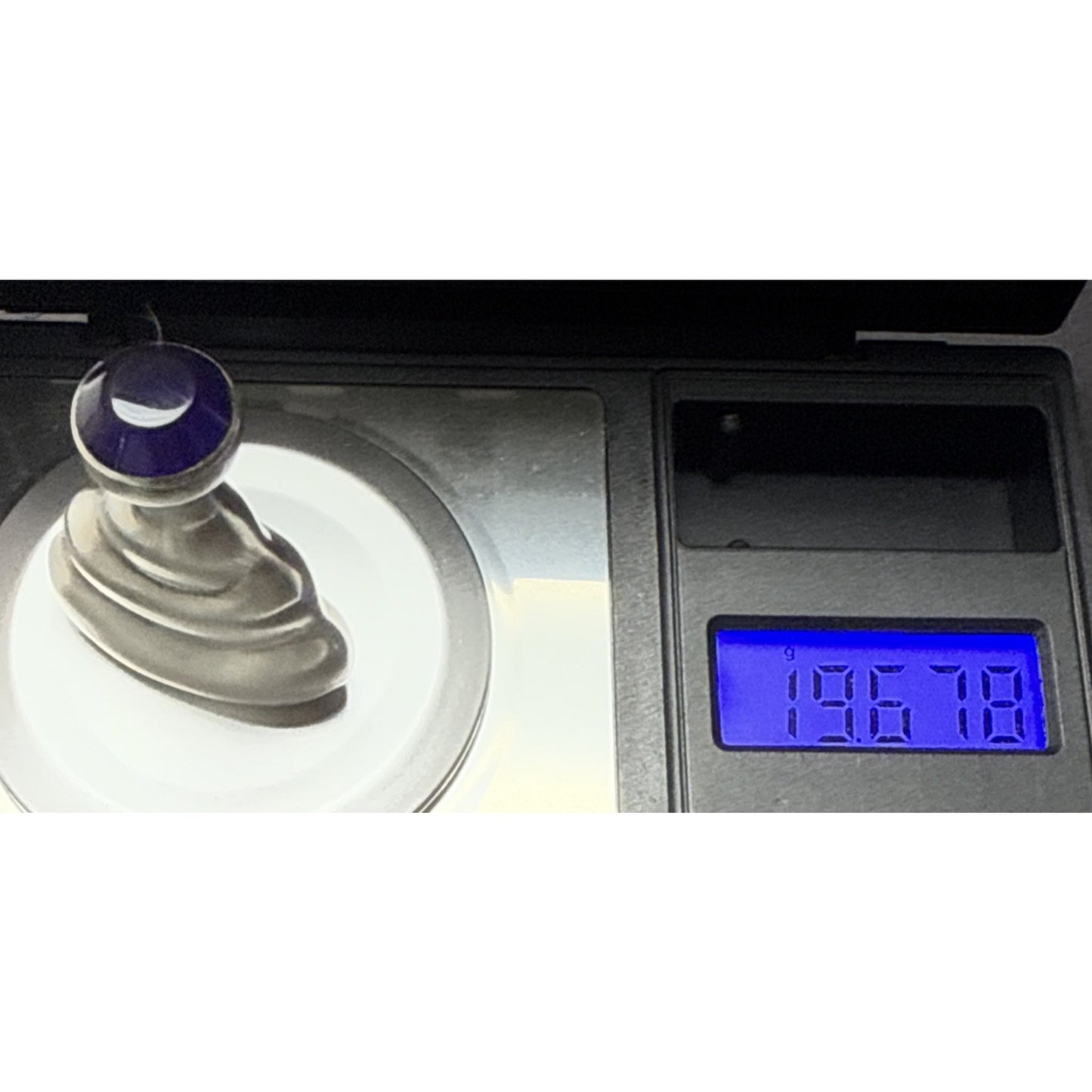 Taxco Sterling Silver TH-112 Mini Perfume Bottle Modern Blue Cabochon As Is