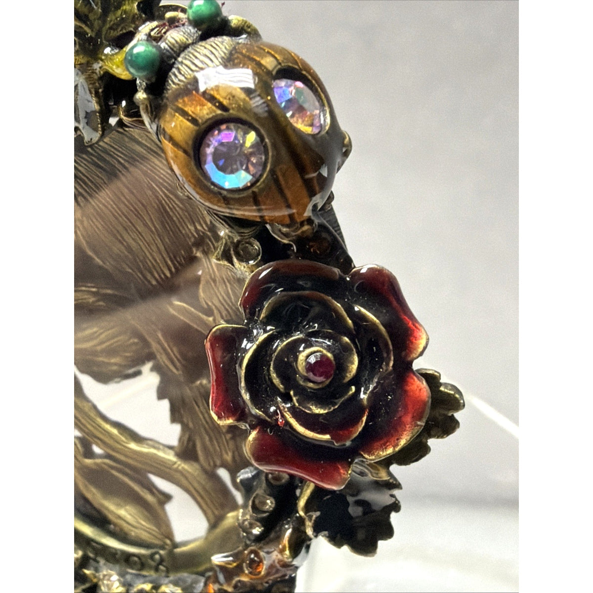Jay Strongwater Beetle Rose Flora Fauna Picture Frame Swarovski Crystals 5308