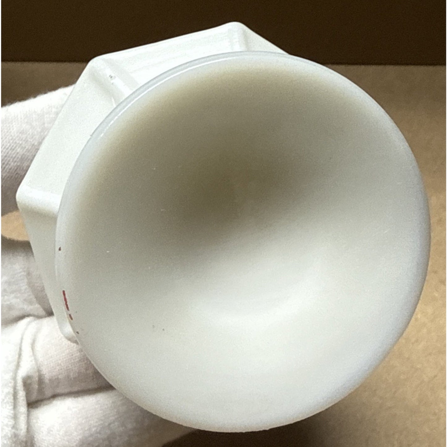 Antique Miniature Oil Lamp Mission Block Milk Glass As-Is