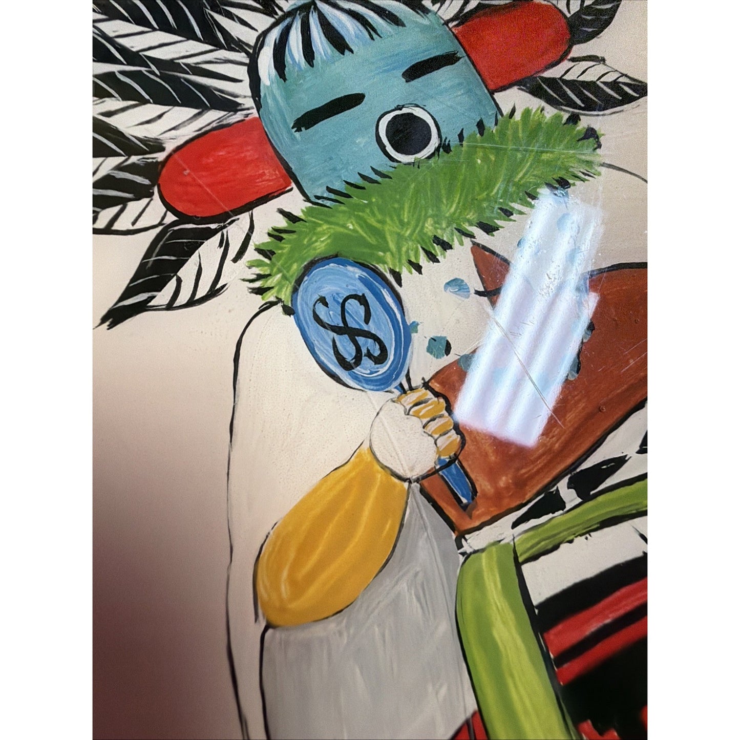 Vintage Italian Tile Hand Painted Hopi Kachina Hand Painted Signed Glazed Trivet