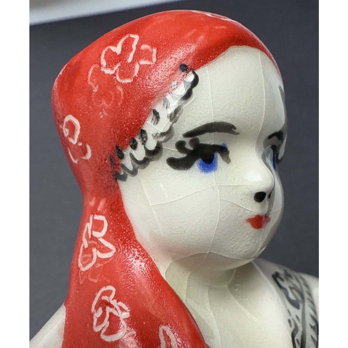 Vintage Czech Bohemia Polish Girl Porcelain Figurine Traditional Dress As Is