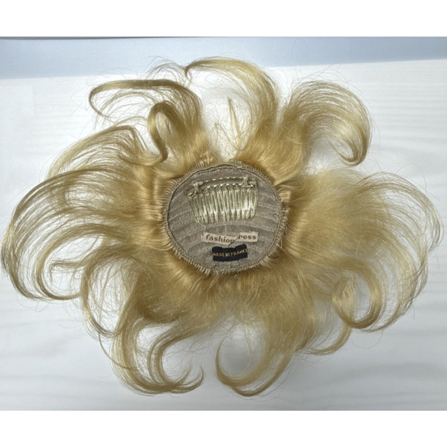 Vtg Fashion Tress Hair Piece Topper Blonde Curls France Net Bows Original Box