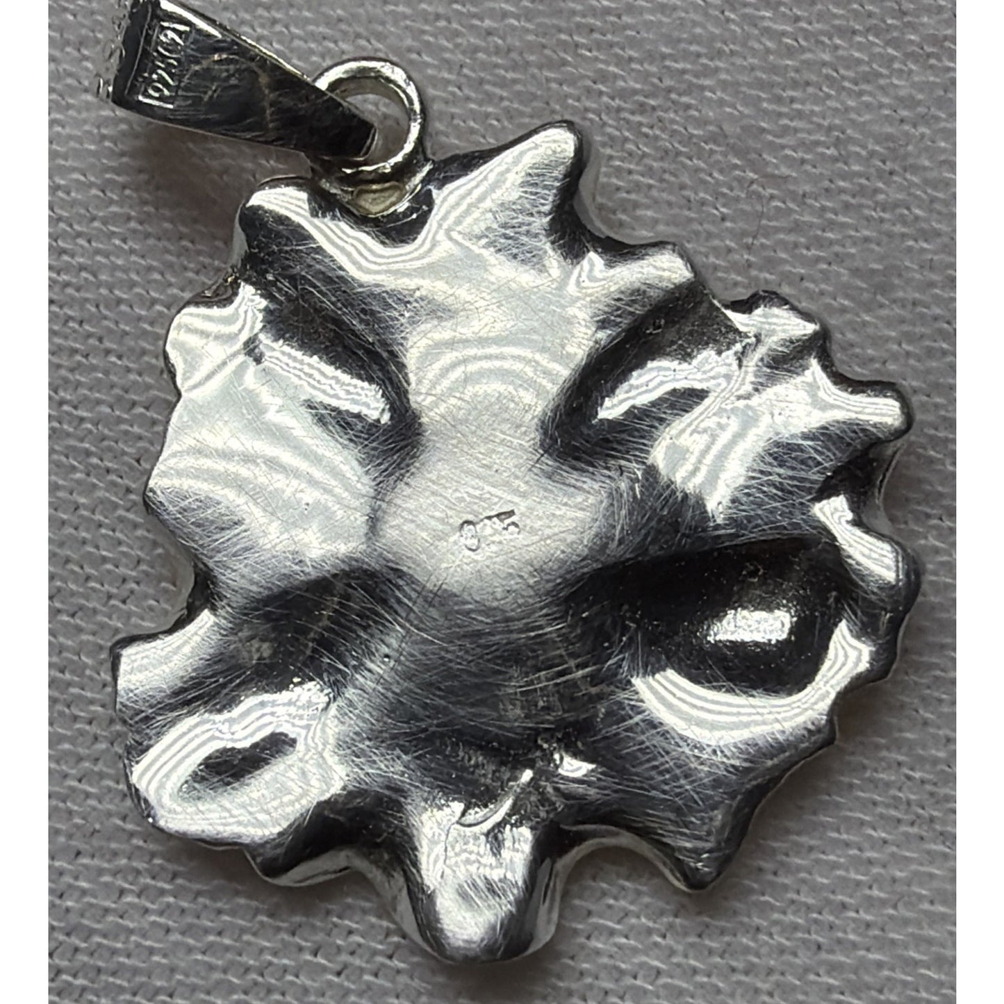 Vintage Sterling Silver Organic Hibiscus Flower Blossom Pendant Charm