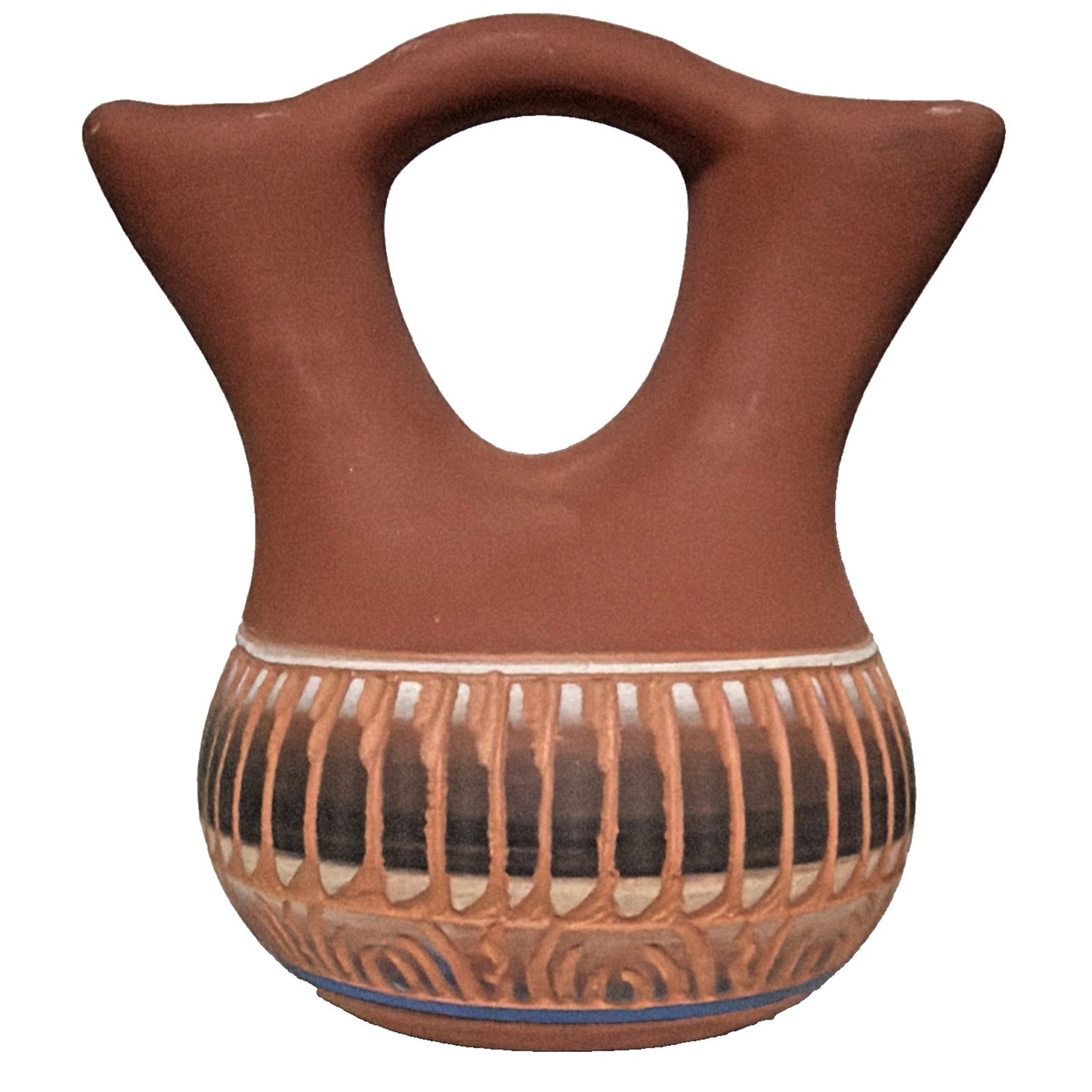 J Platero Native Navajo Etched Art Pottery Mini Wedding Vase Signed Numbered