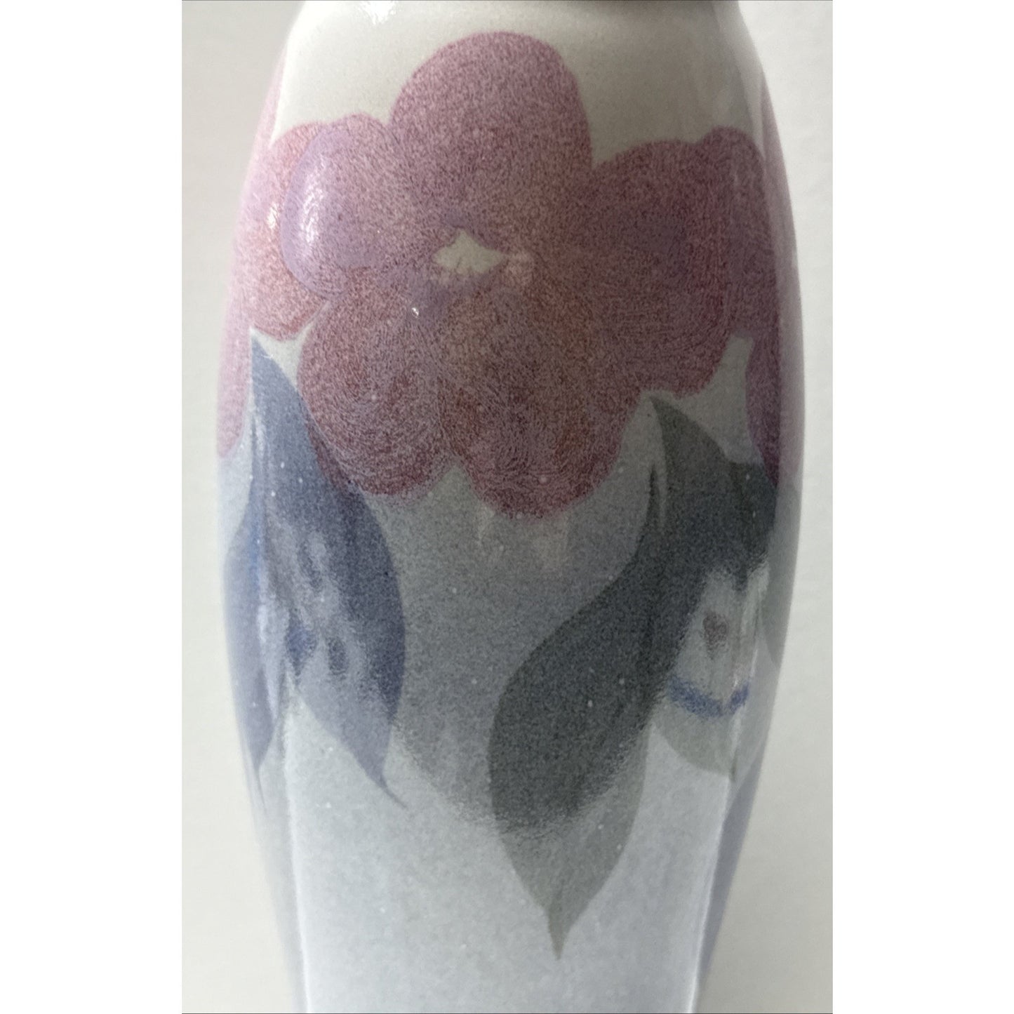 Vintage Leila Lei La Studio Art Pottery Nouveau Style Hand Painted Vase Floral