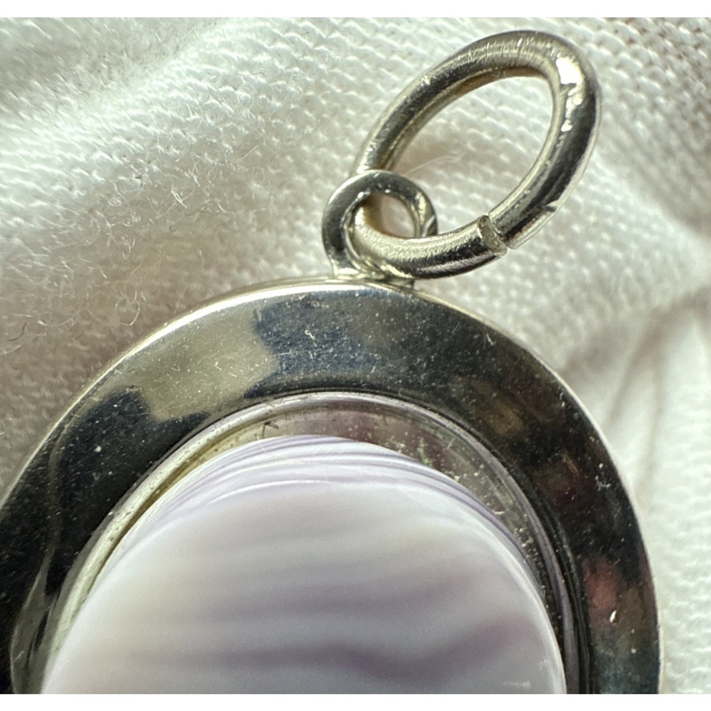 Vintage Purple Amethyst Stone Pendant Locket Silver Tone As Is