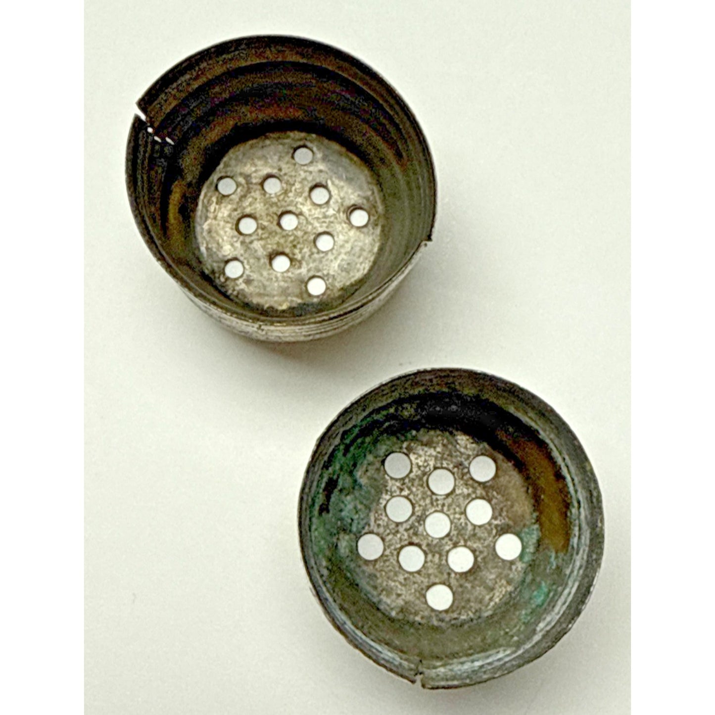 EAPG Buckeye Glass 960 Ring Neck Bulbous Shakers Hand Painted Chubby Blossom