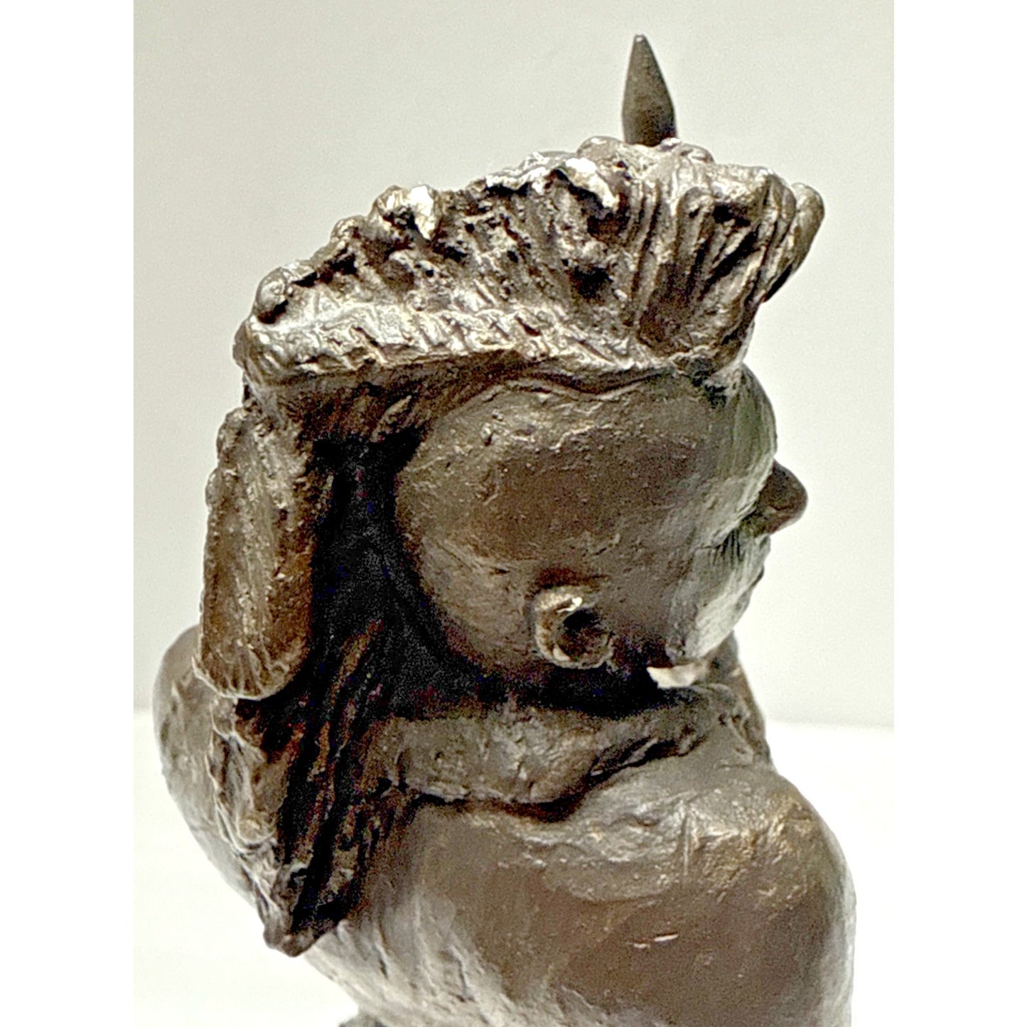 Vintage Michael Garman Sculpture 049 Bronzetone Spirit of Plains Signed As Is