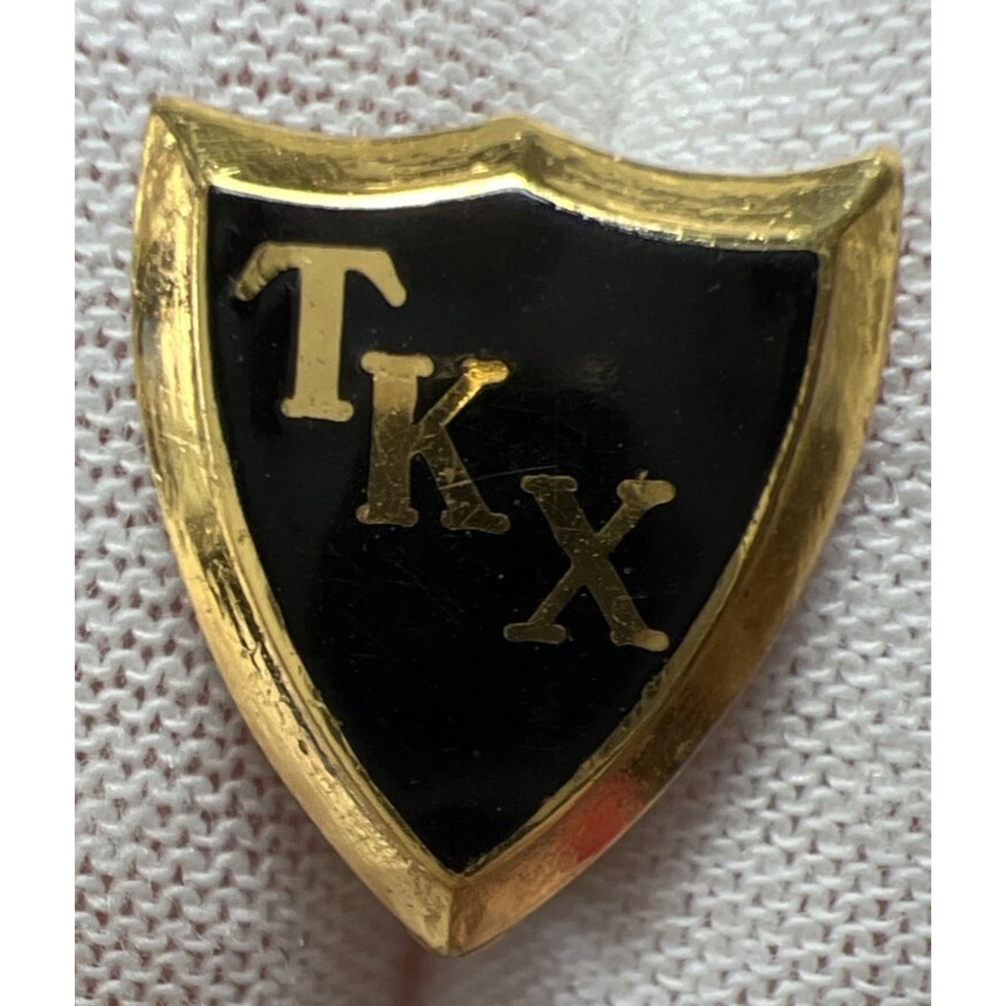 Vtg Gold Tone Black Enamel Tau Kappa Chi Epsilon Concordia Fraternity TKX Pin
