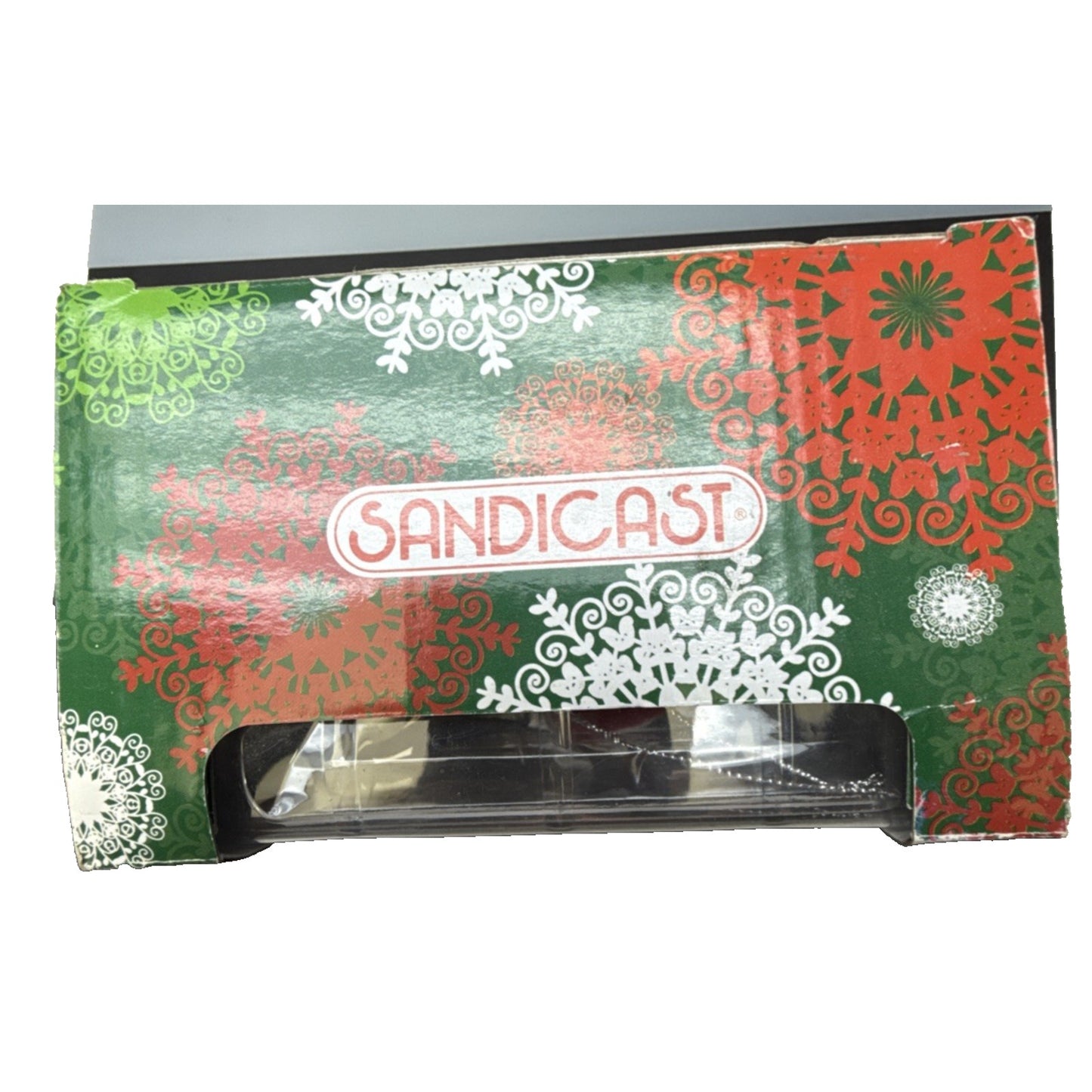 Vintage Sandicast Bulldog Puppy Dog Fawn Ornament Hat Box