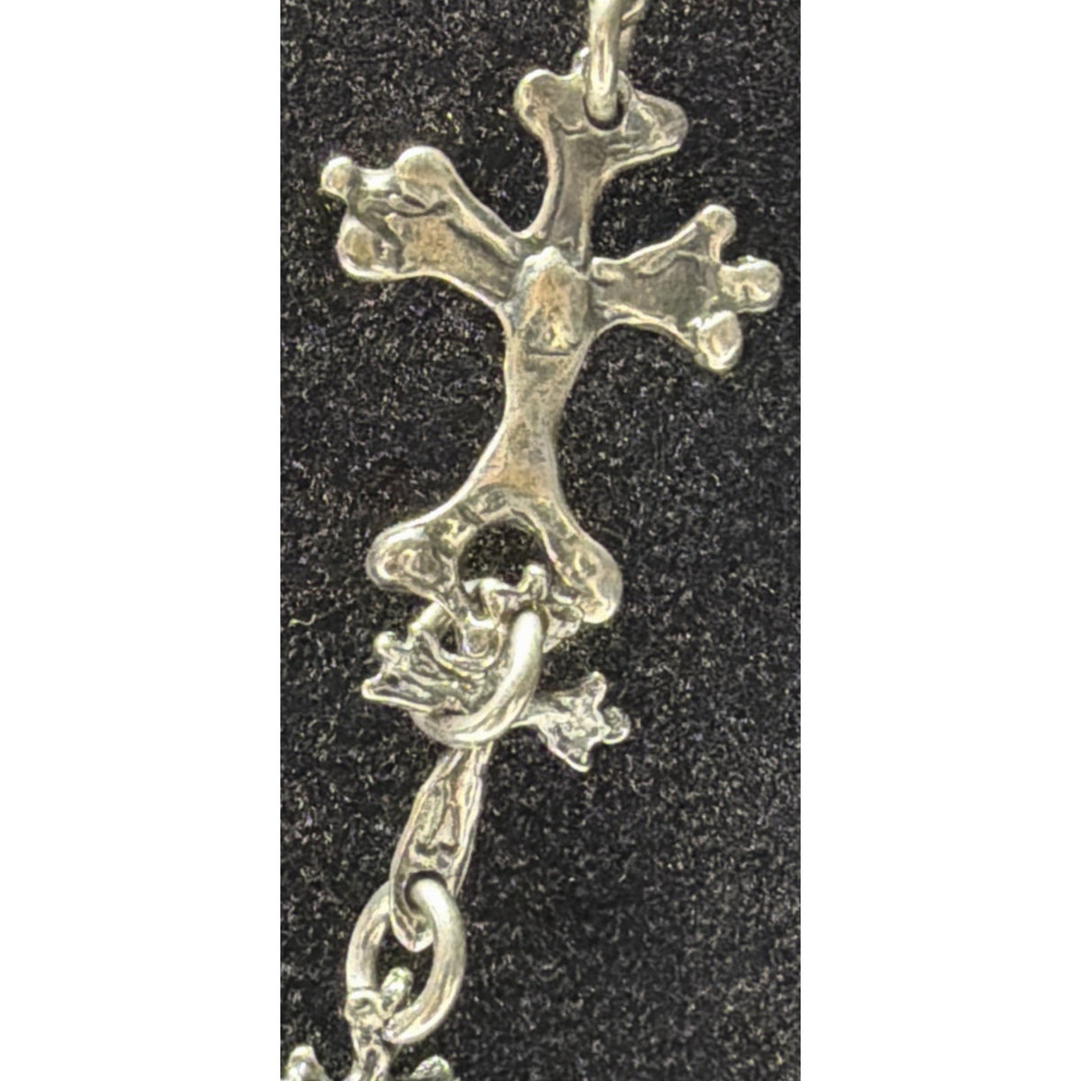 Brutalist Organic Cross Necklace Squash Blossom Turquoise Cabochon Bezel Read De