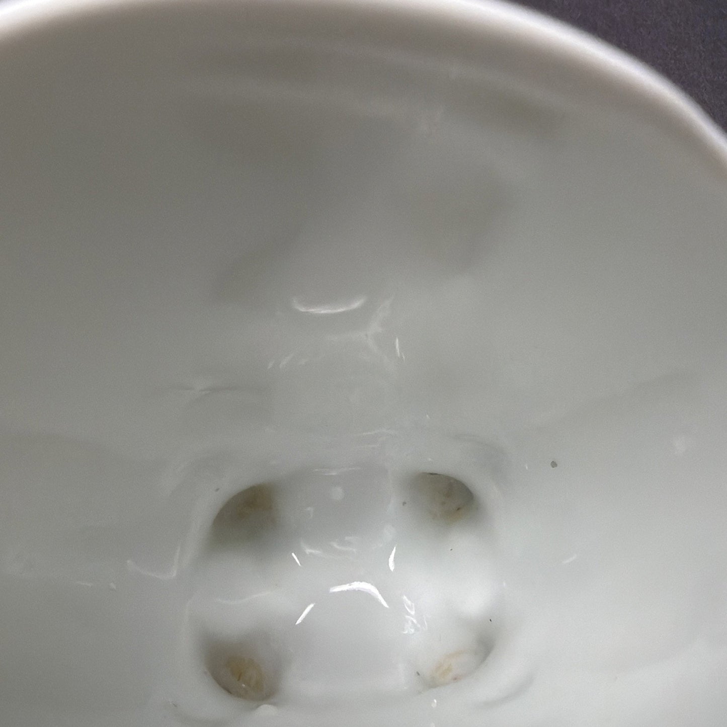 Vintage PM Bavaria Germany White Porcelain Vase Spooner Embossed Scalloped
