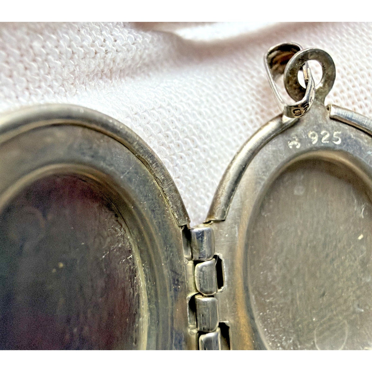 Vintage Sterling Silver Locket Pendant Etched Monogram As Is
