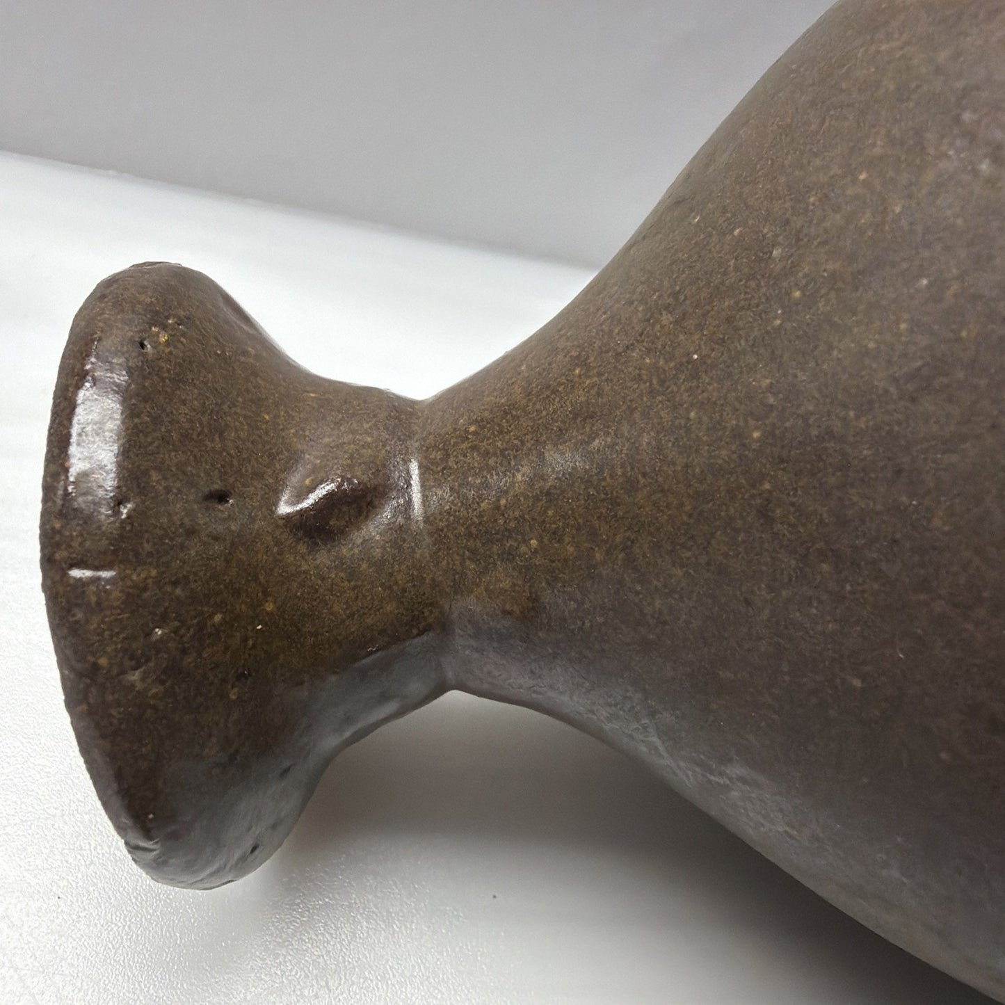 Antique Qing Dynasty Stoneware Rice Wine Dark Brown Glazed Jug Vase Bottle China