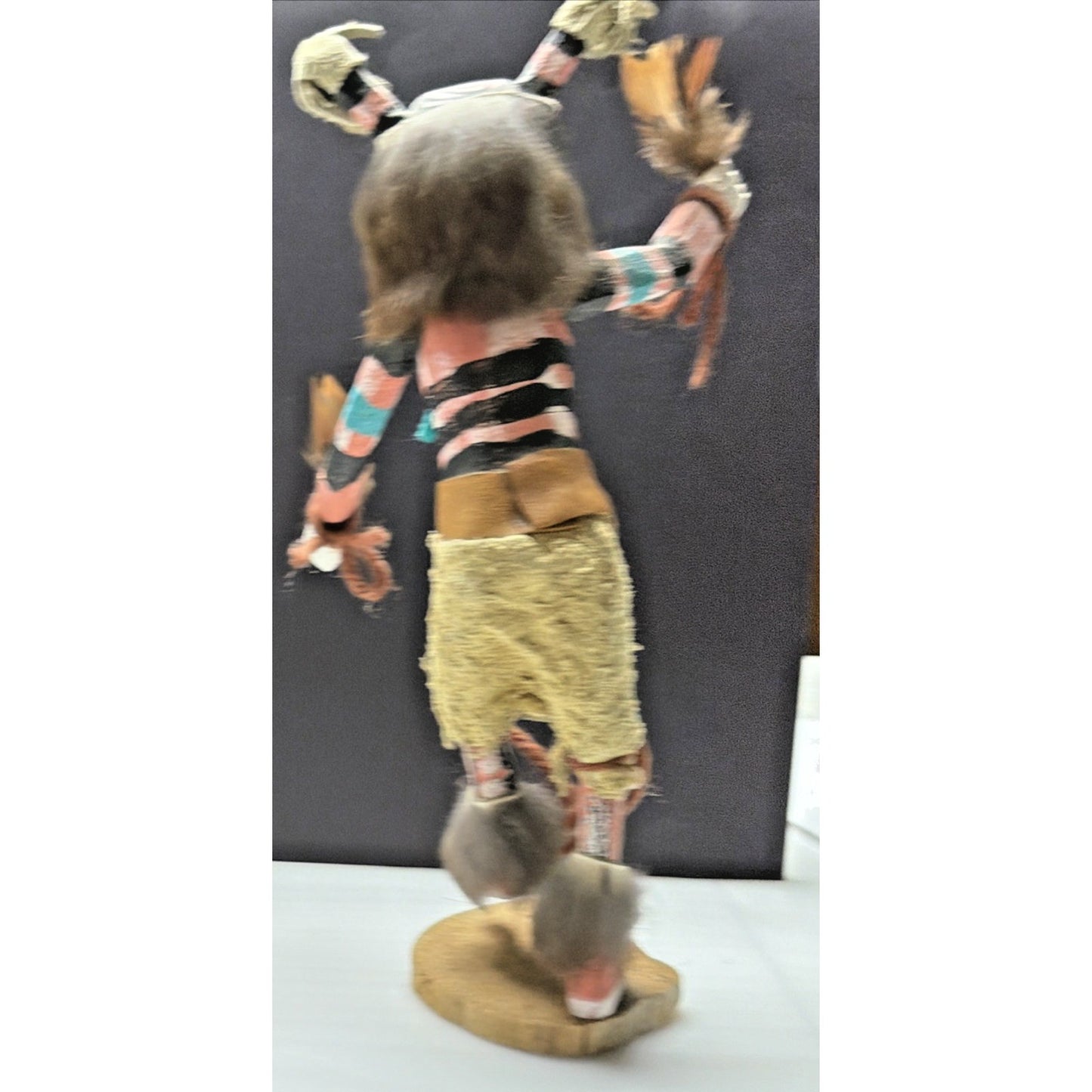 Vintage Kachina Doll Clown Dancer Signed Smith Native American Navajo As Is