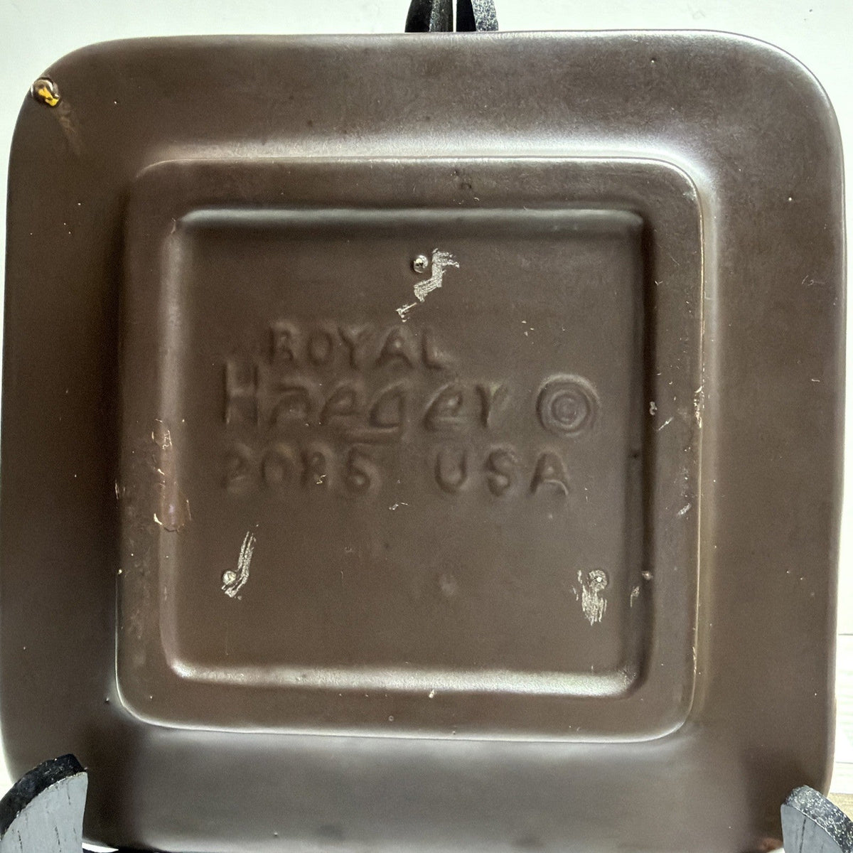 MCM Royal Haeger Craftsman Earth Wrap Glaze Ashtray Brown Orange Art Pottery