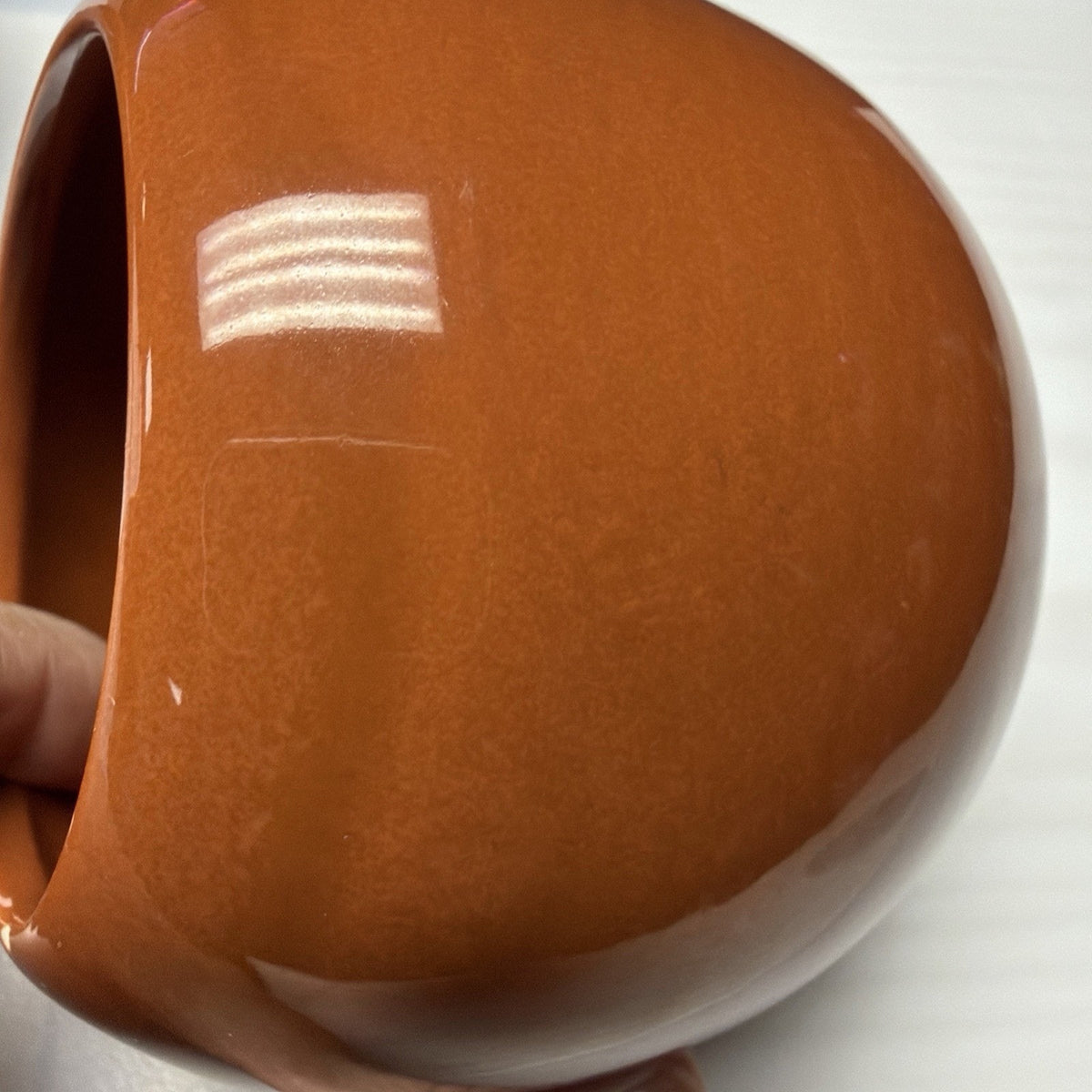 MCM Lot of 2 Haeger Pottery Orb Spherical Ball Planter Vase As Is Brown Read