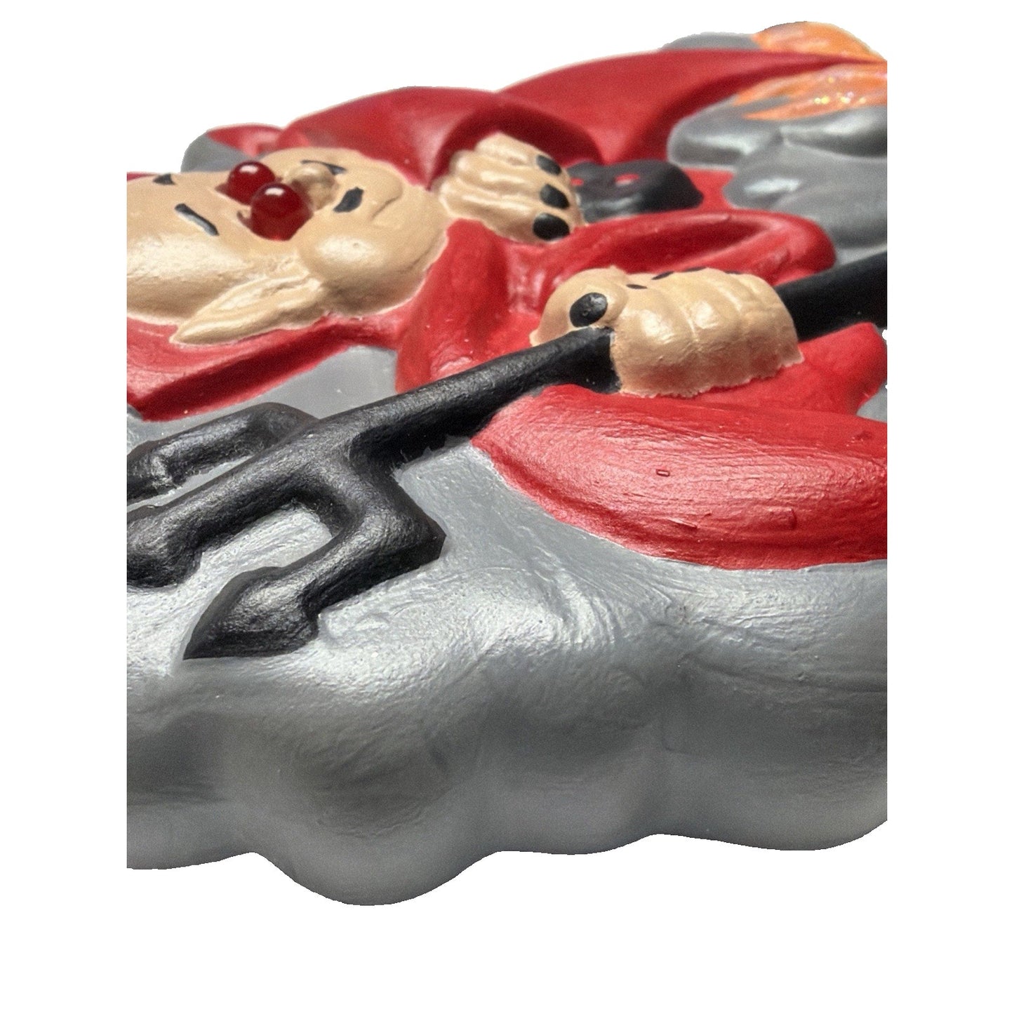Halloween Ceramic Mold Hand Painted Devil Light Up Blinking Eyes Sound Vase