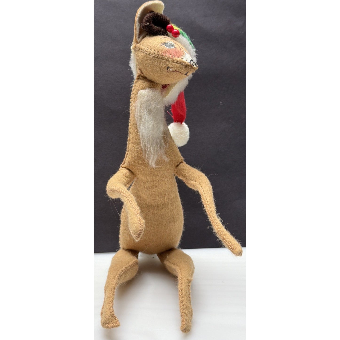 Vintage Annalee Doll Bendable Doe Holiday Christmas Figures Reindeer Deer Hat