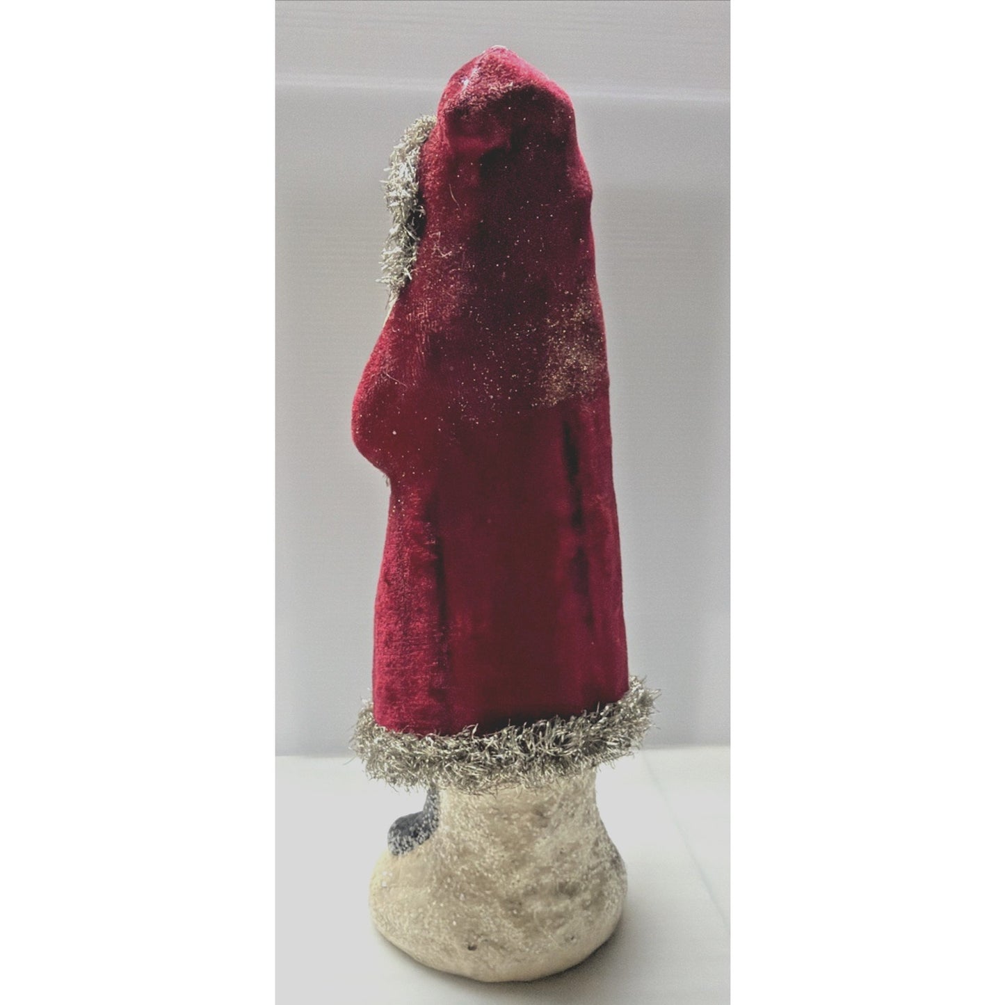 RAZ Imports Christmas Red Velvet Bersnickle Santa Figurine Tree Tinsel As Is