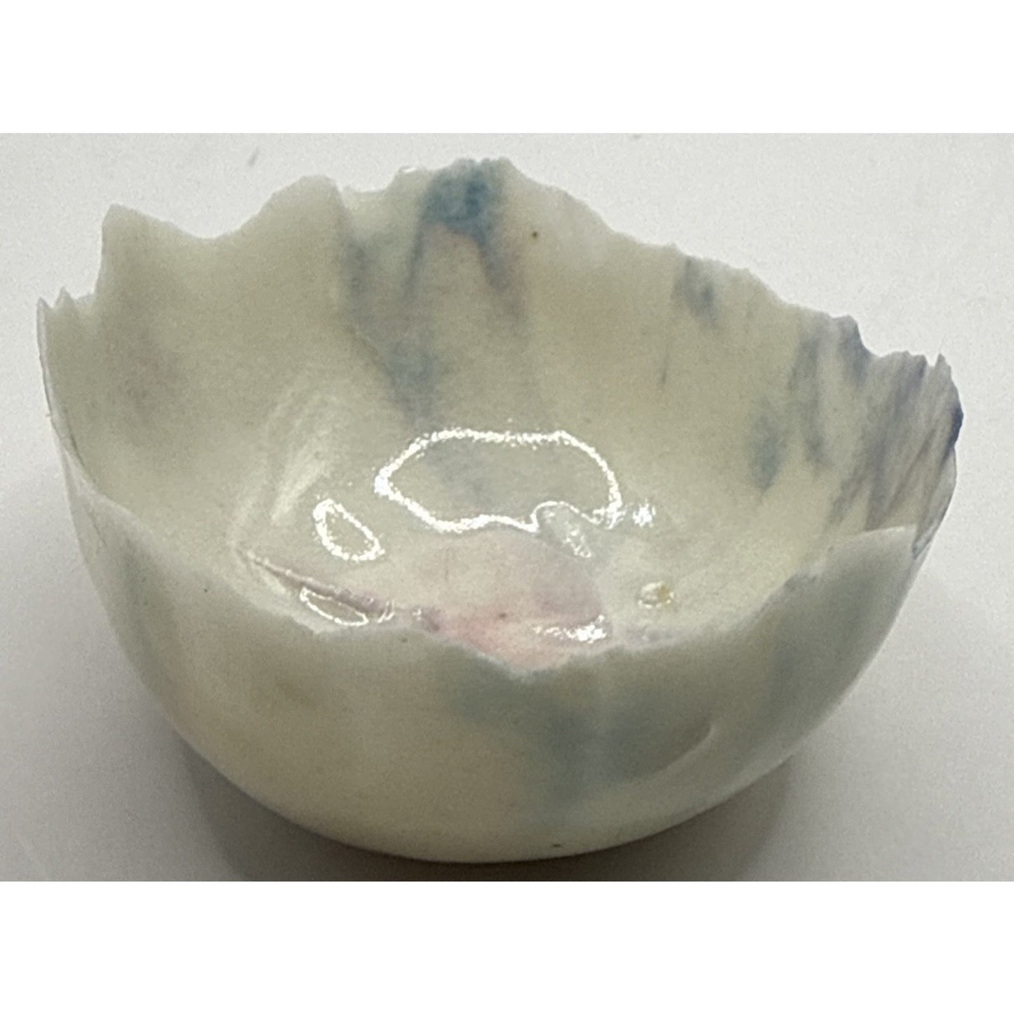 Peter Clark Pottery Fairy Dish Bowl New Zealand Porcelain Rough Edge As-Is