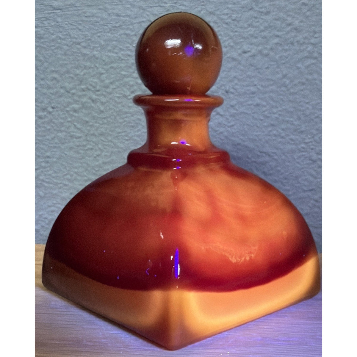 MCM Manganese Art Glass Ruby Red Perfume Bottle Stopper Dauber Italy As Is