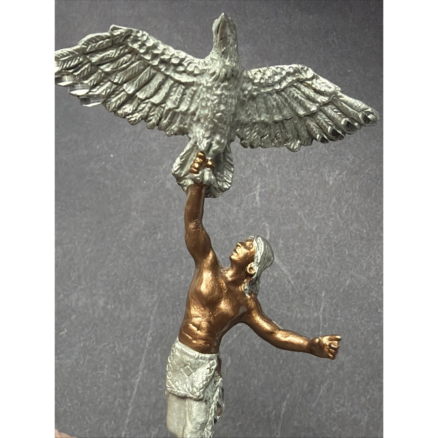 A Silierbok MWFP Masterworks Eagles Flight Gift Native American Pewter Figurine