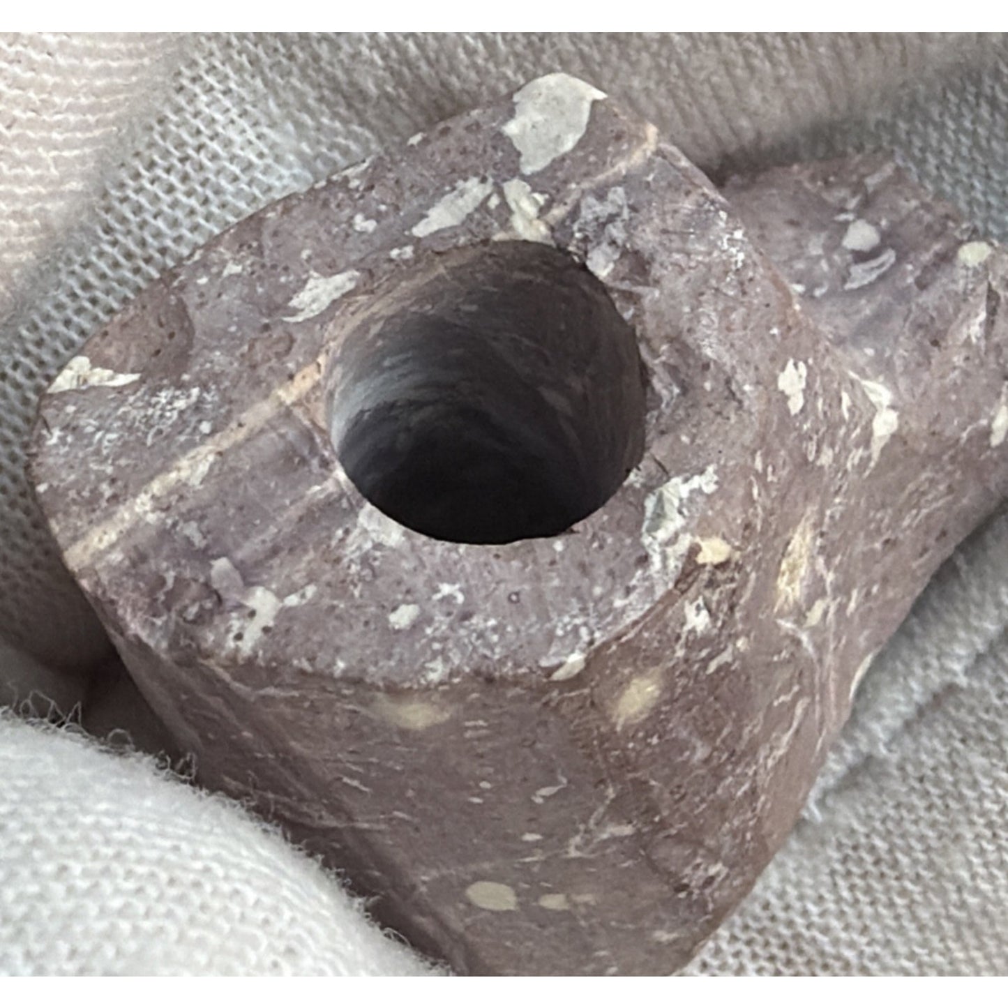 Old Native American Stone Carved Elbow Pipe L Shape Fragment Read