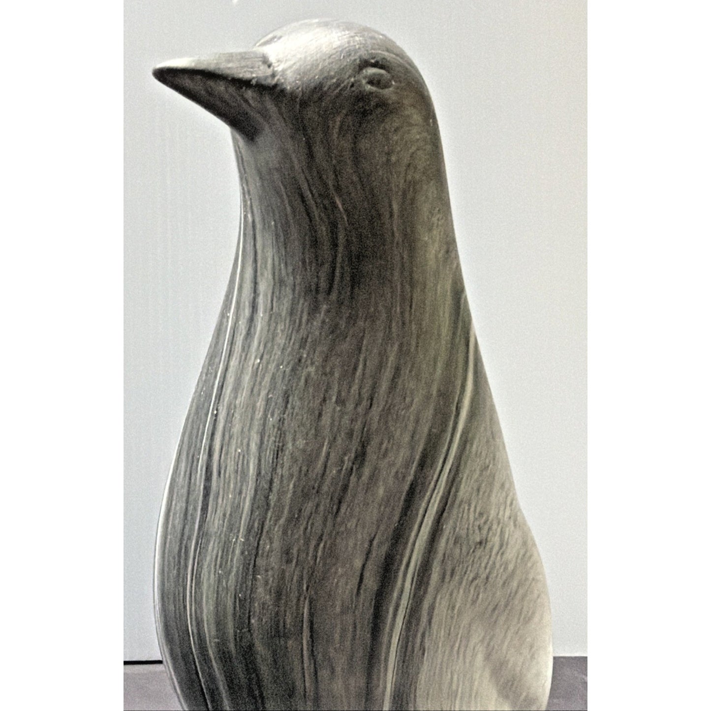 MCM Lot of 3 Ceramic Penguin Bird Figurines Marble Slate Glazed Black White Gray