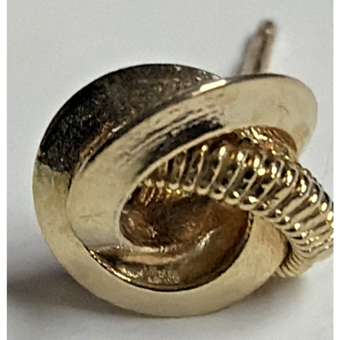 Vintage Gold Plate Love Knot Earrings Textured Smooth Twisted Rope Stud Post