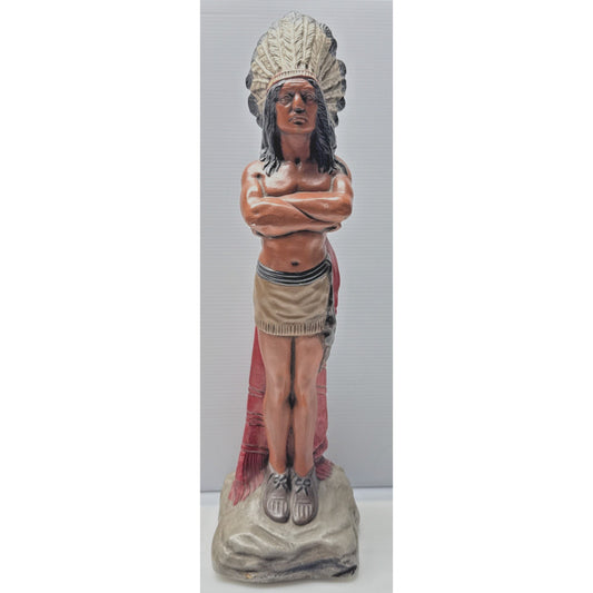 Vintage Native American Indian Chief Chalkware Cigar Store Statue Hand Painted