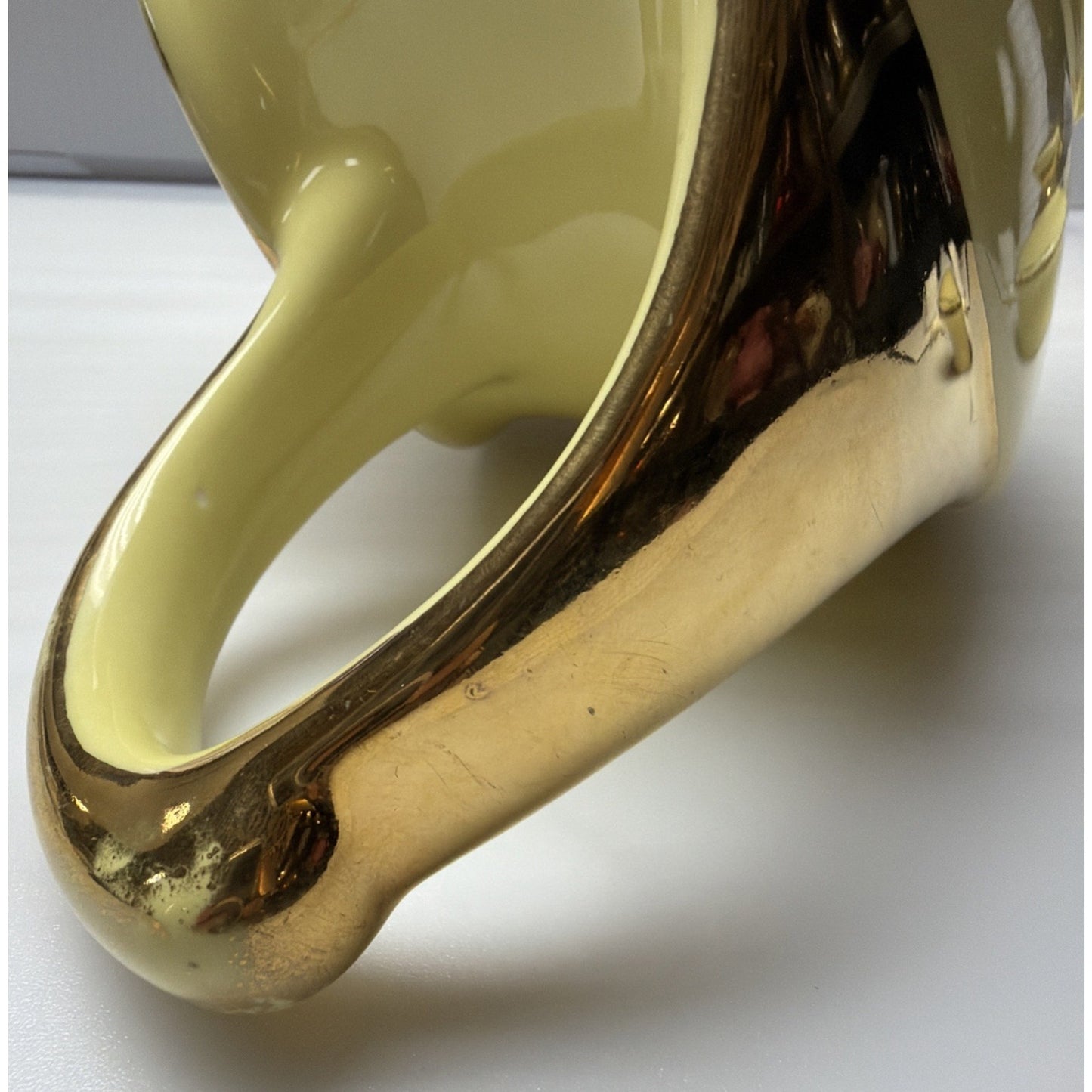Vintage Homer Laughlin Teapot 22kt Gold Yellow Alladin Genie Ceramic Pearl China