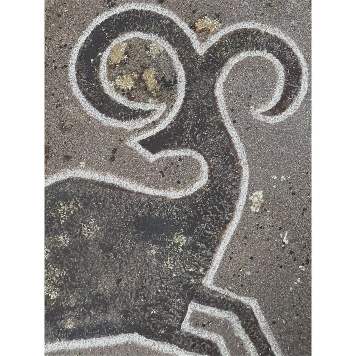 Vtg Pete Cattermole Studio Bighorn Sheep Ram Petroglyph Stone Handmade Plaque