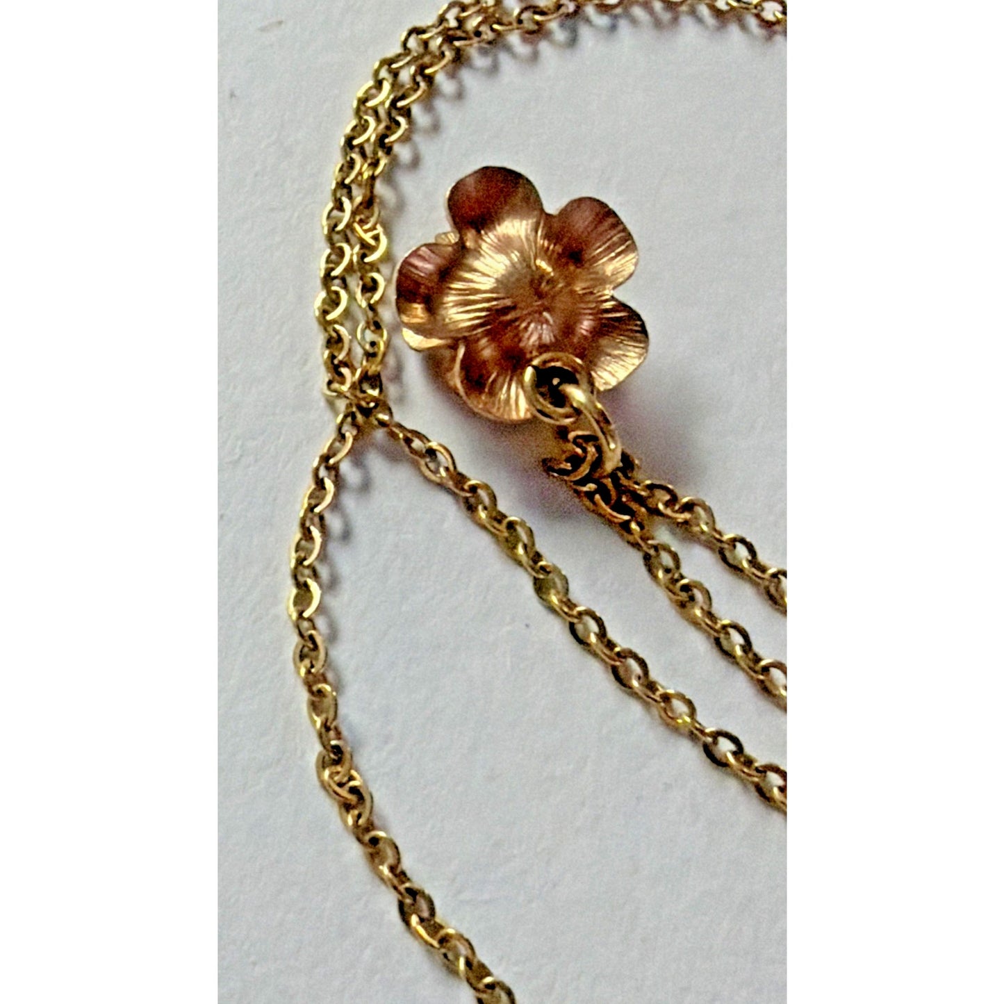 Vintage Krementz Rose Yellow Gold Overlay Rose Rosebud Pendant Necklace