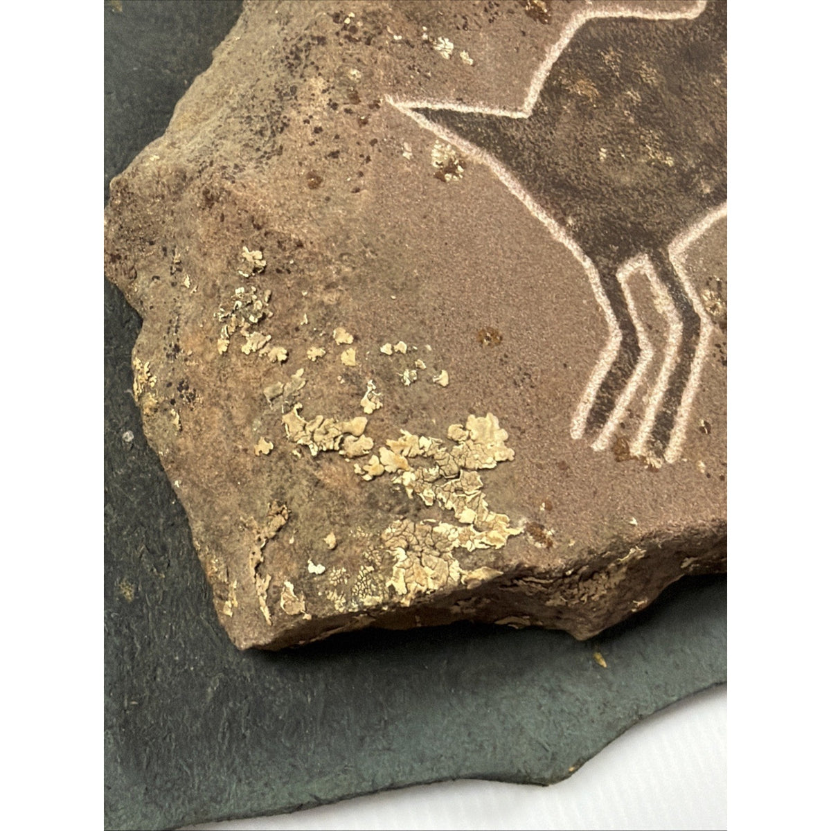Vtg Pete Cattermole Studio Bighorn Sheep Ram Petroglyph Stone Handmade Plaque