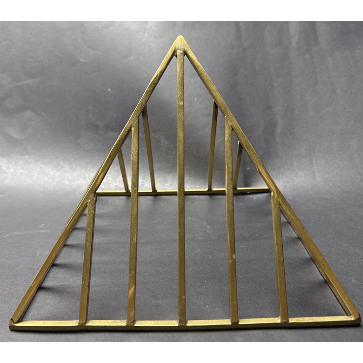 Lot of 2 Brass Geometric Architectural Pyramids Large As-Is
