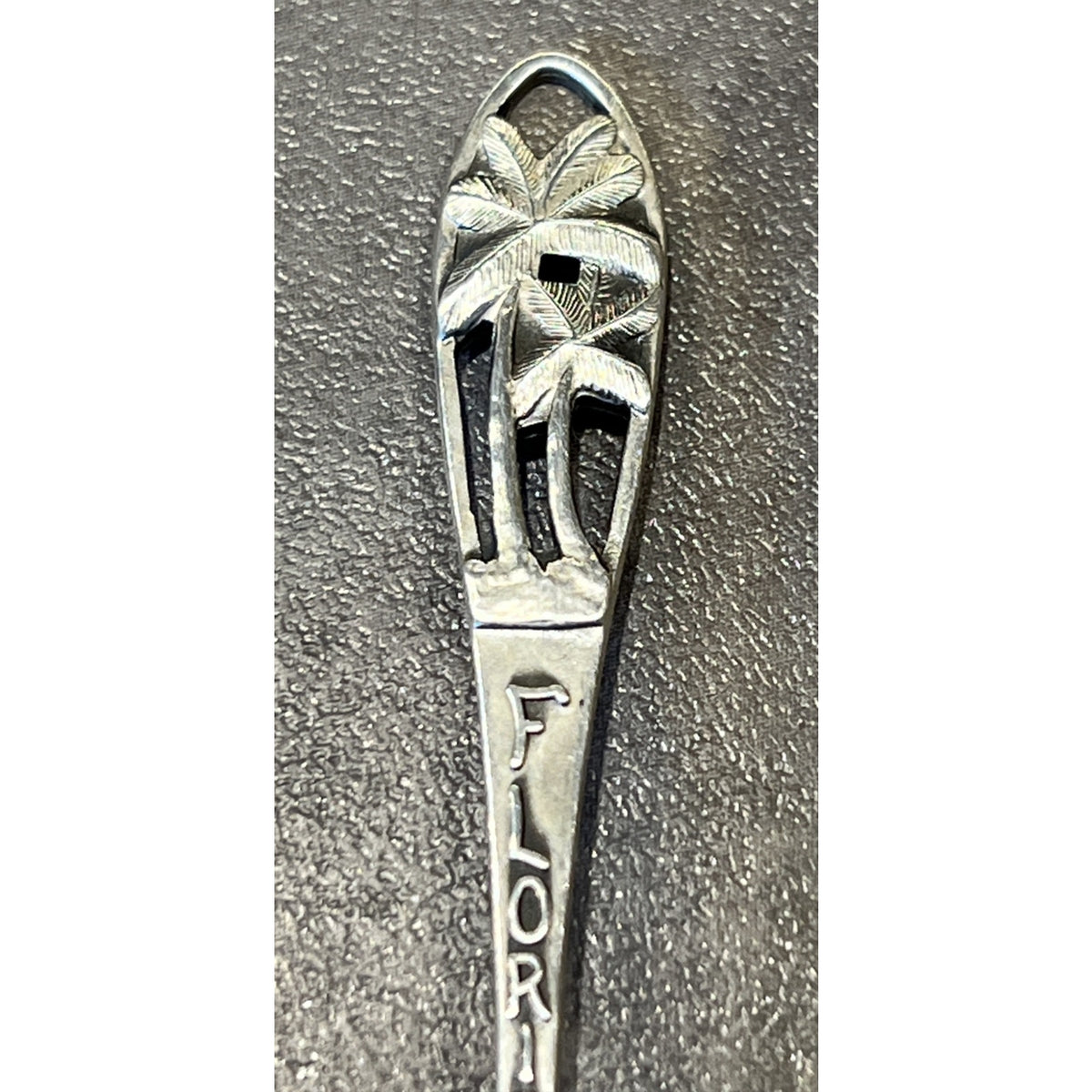 Old Bates Klinke Sterling Silver Souvenir Spoon Florida Palm Trees