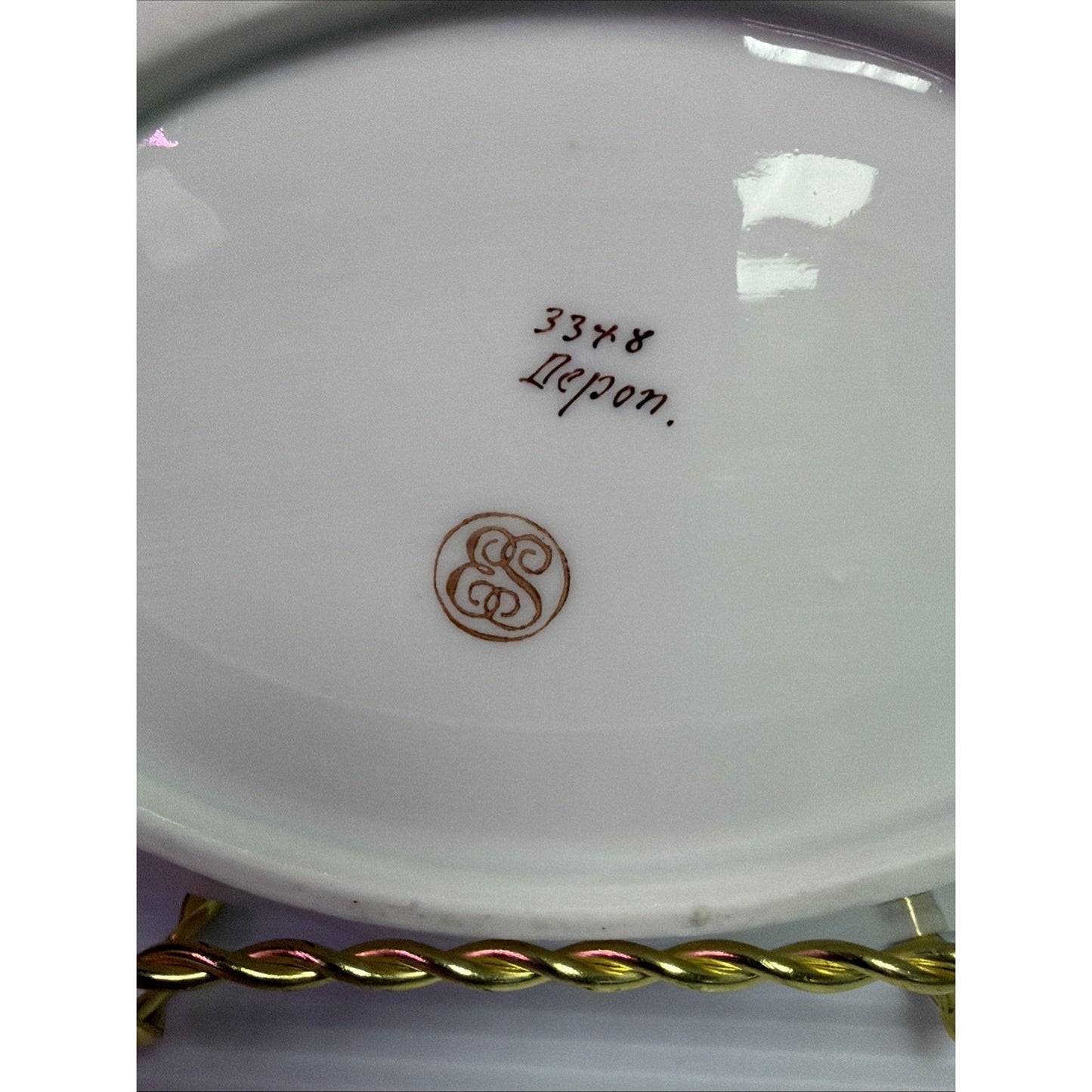 Antique Vanity Trinket Tray Depon Prussia Hand Painted Erdmann Schlegelmilch
