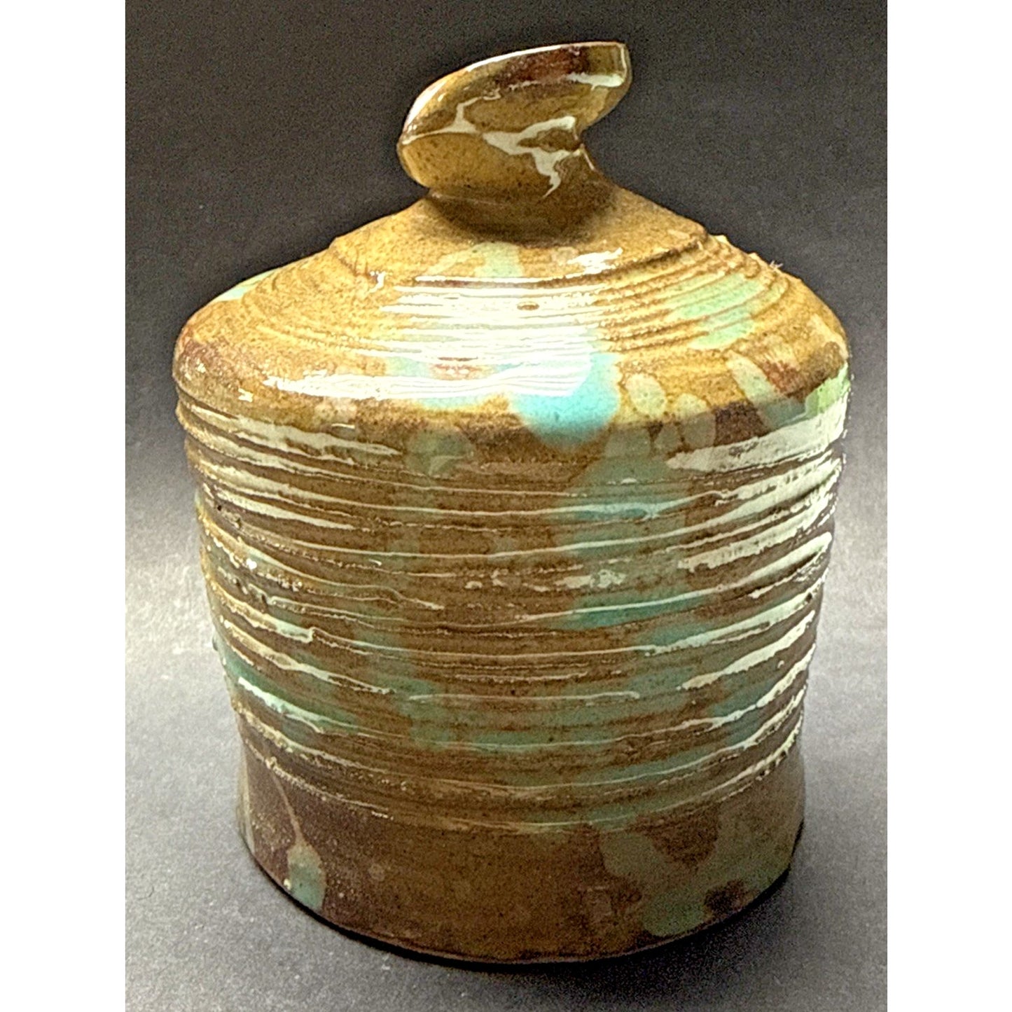 MCM Bailey Studio Art Pottery Glazed Vase Weed Pot Brown Green As Is