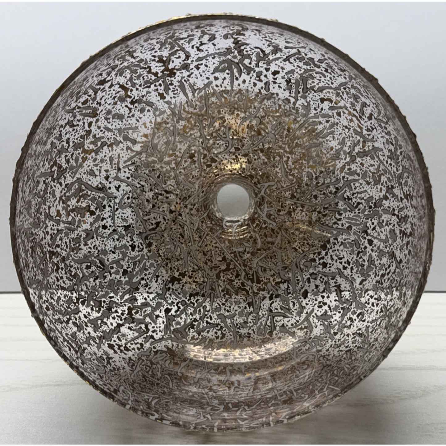 MCM West Virginia Glass Golden Brocade Splatter Candy Jar Circus Tent Apothecary
