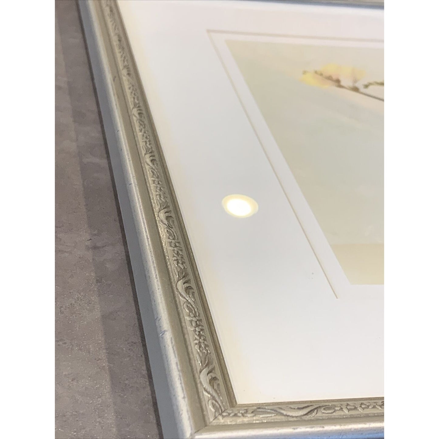 Andrea Braun Byrne Legacy Floral Print Matted Frame Yellow Flower Vase As Is