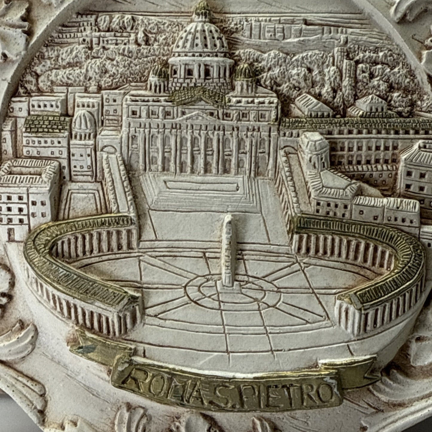 Vintage Basilica di San Pietro in Vaticano Roma Italy Wall Plaque Hanging As Is