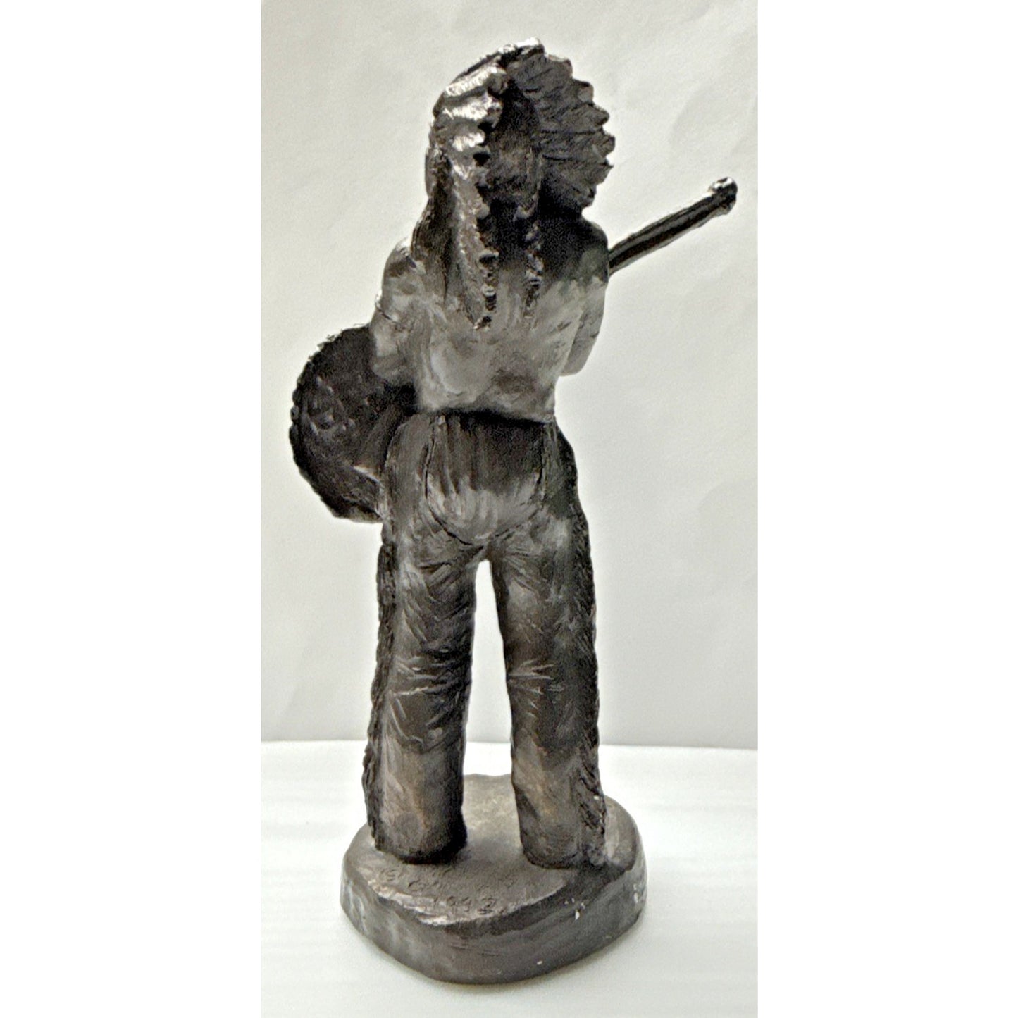 Vintage Michael Garman Sculpture 048 Bronzetone Chief Native Signed As Is