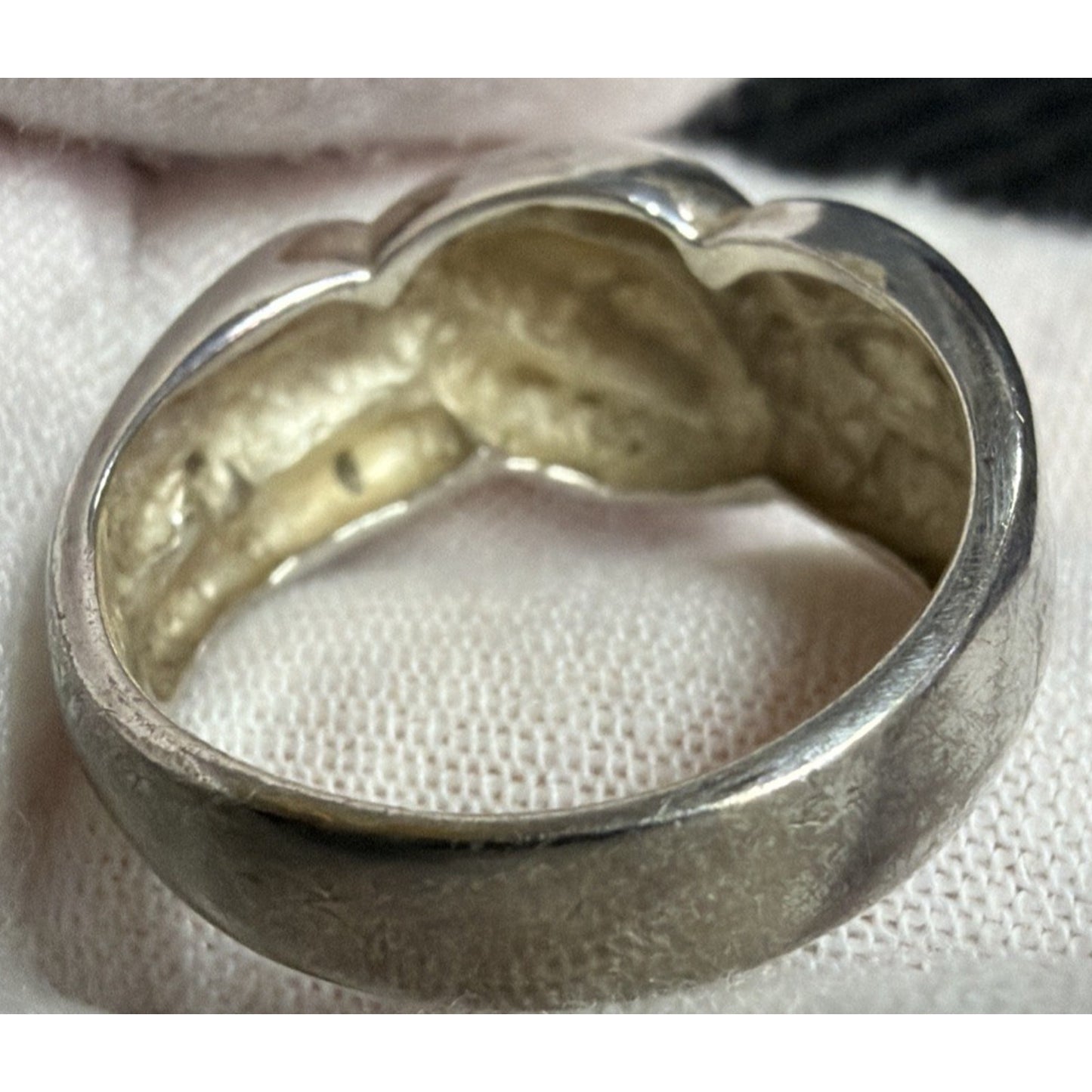 Vintage Sterling Silver Fluted Crossover Knot Ring Sz 8